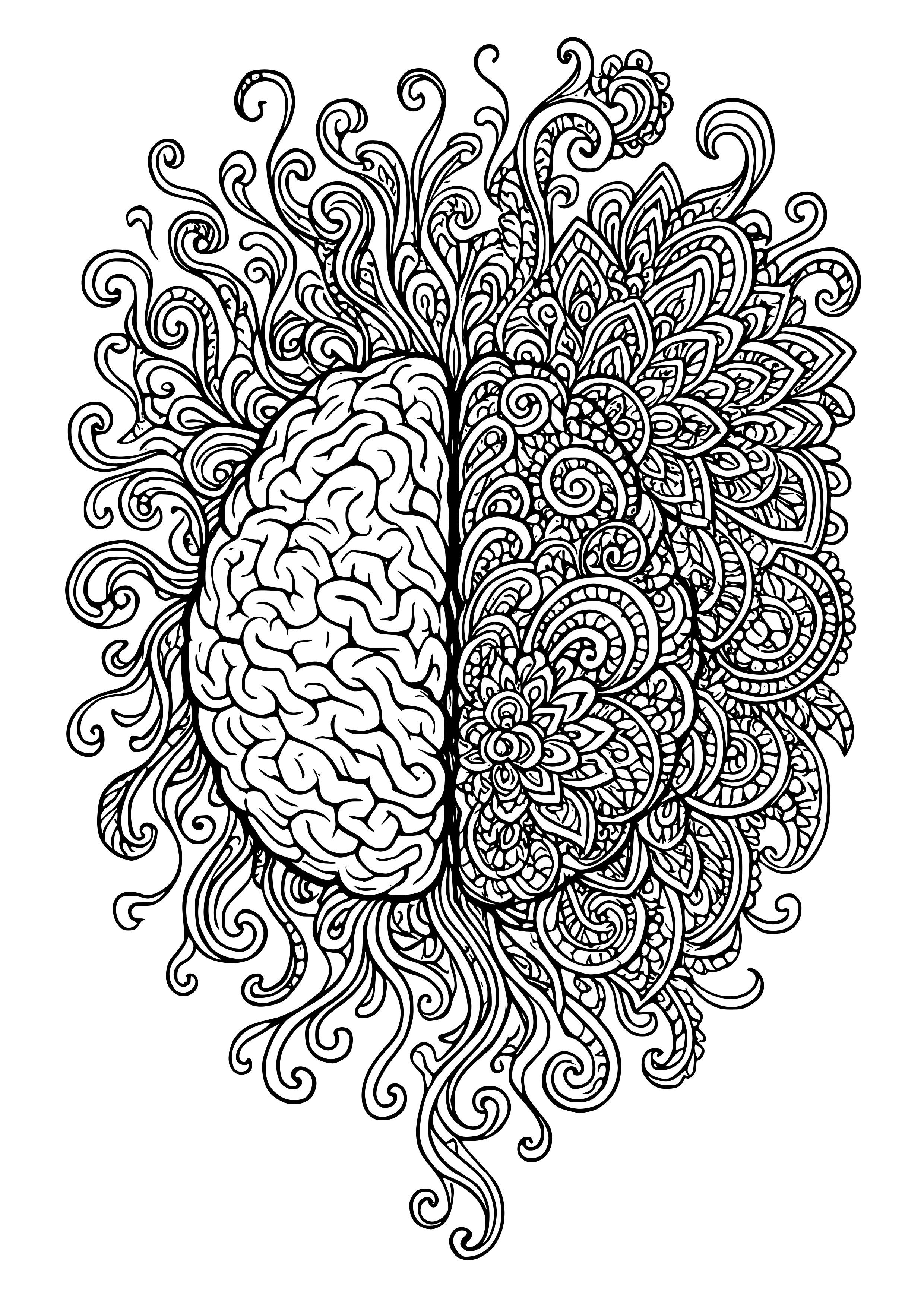 Abstract Expression of Mental Health Through Art Coloring Page