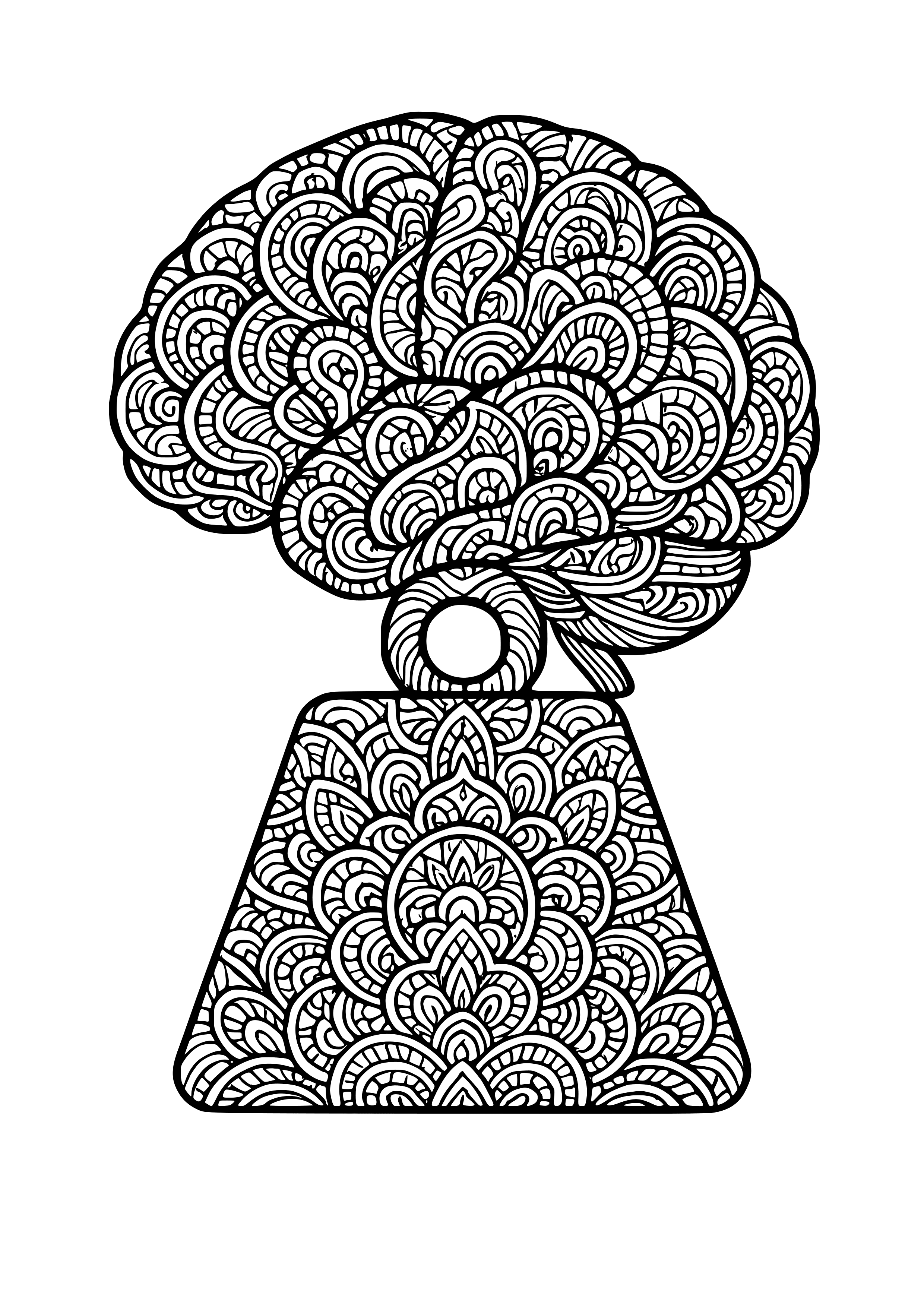 Abstract Shapes Symbolizing the Weight of Knowledge Coloring Page