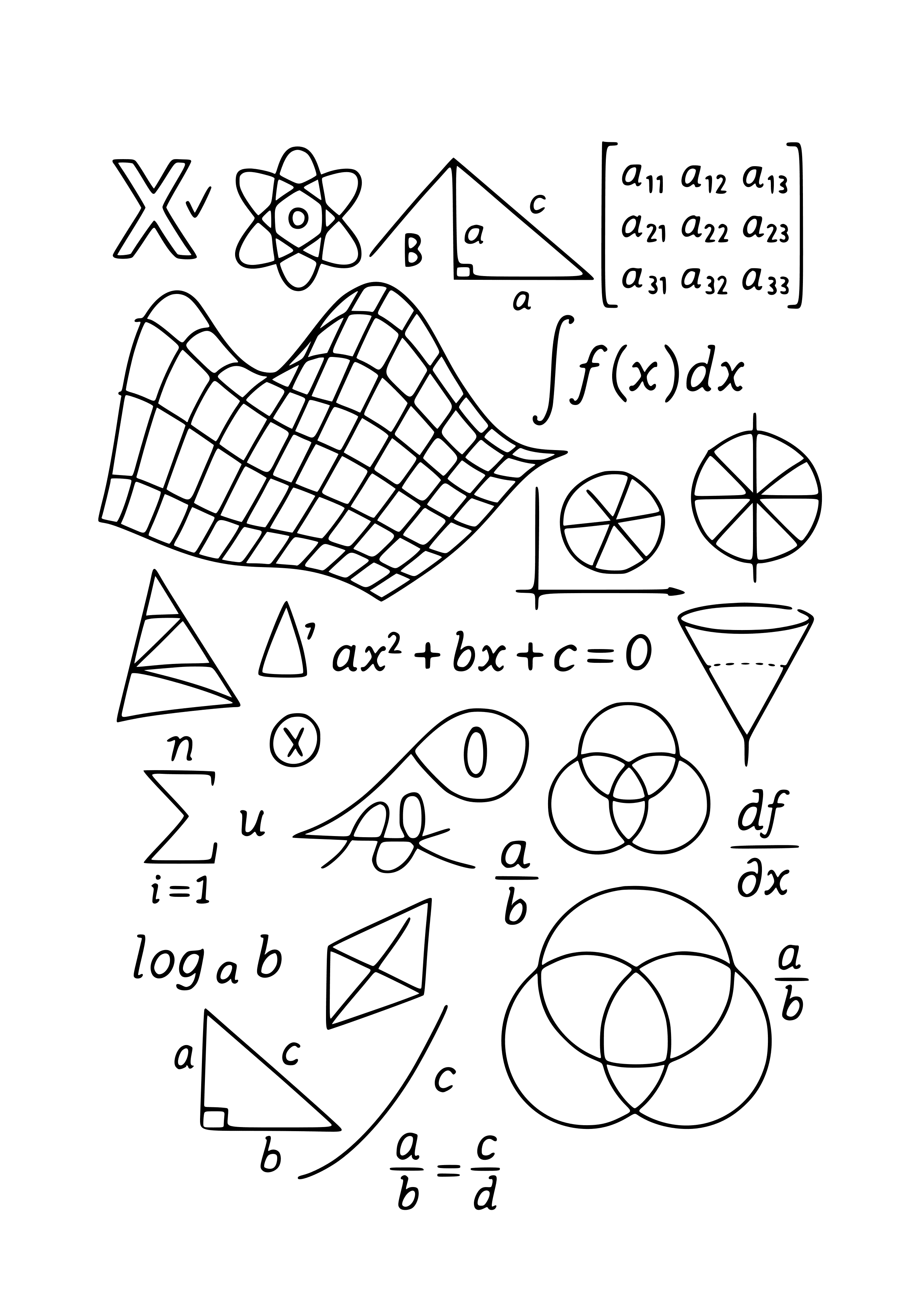 Advanced Math Concepts Coloring Page