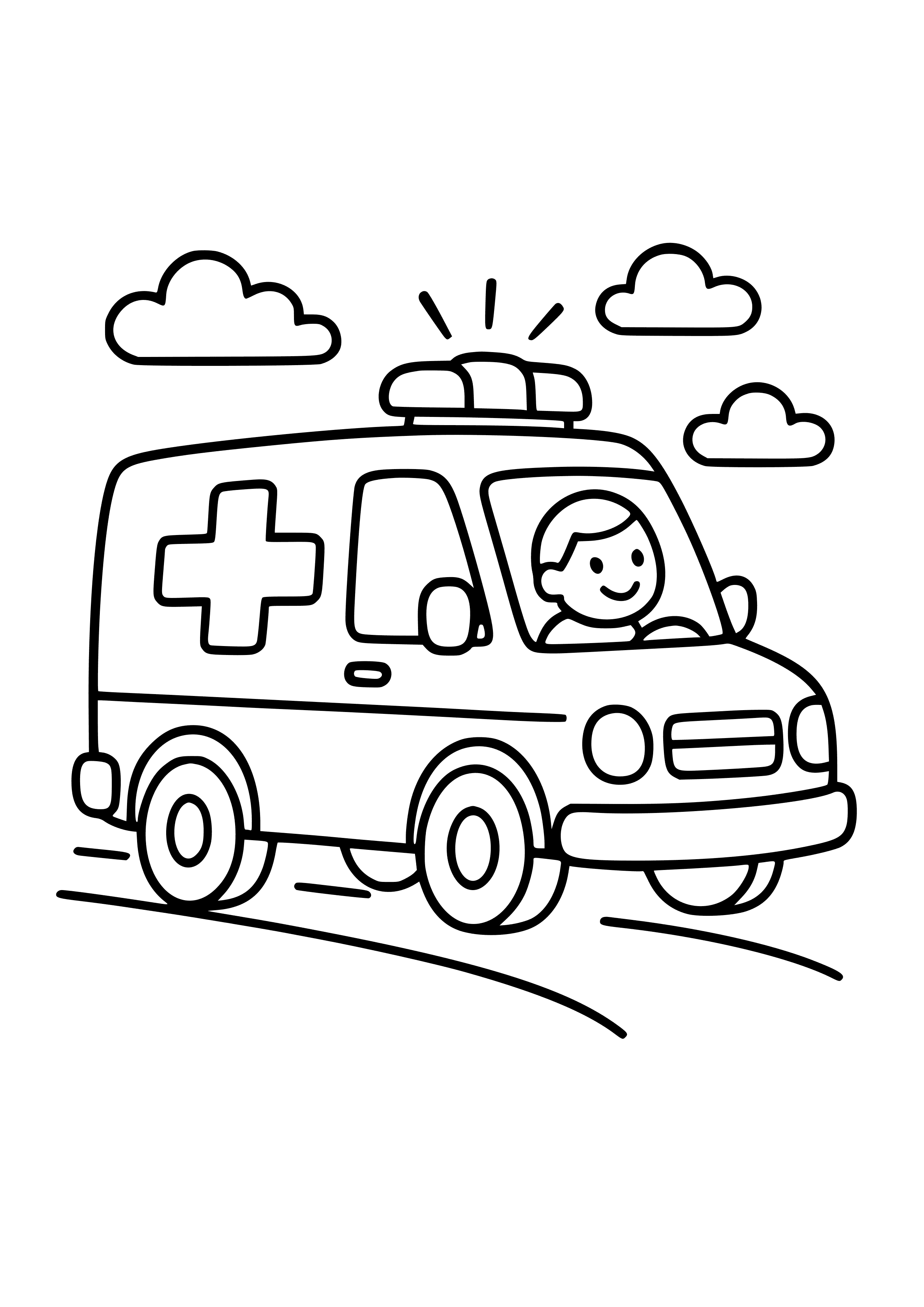 Ambulance Rushing to an Emergency Coloring Page