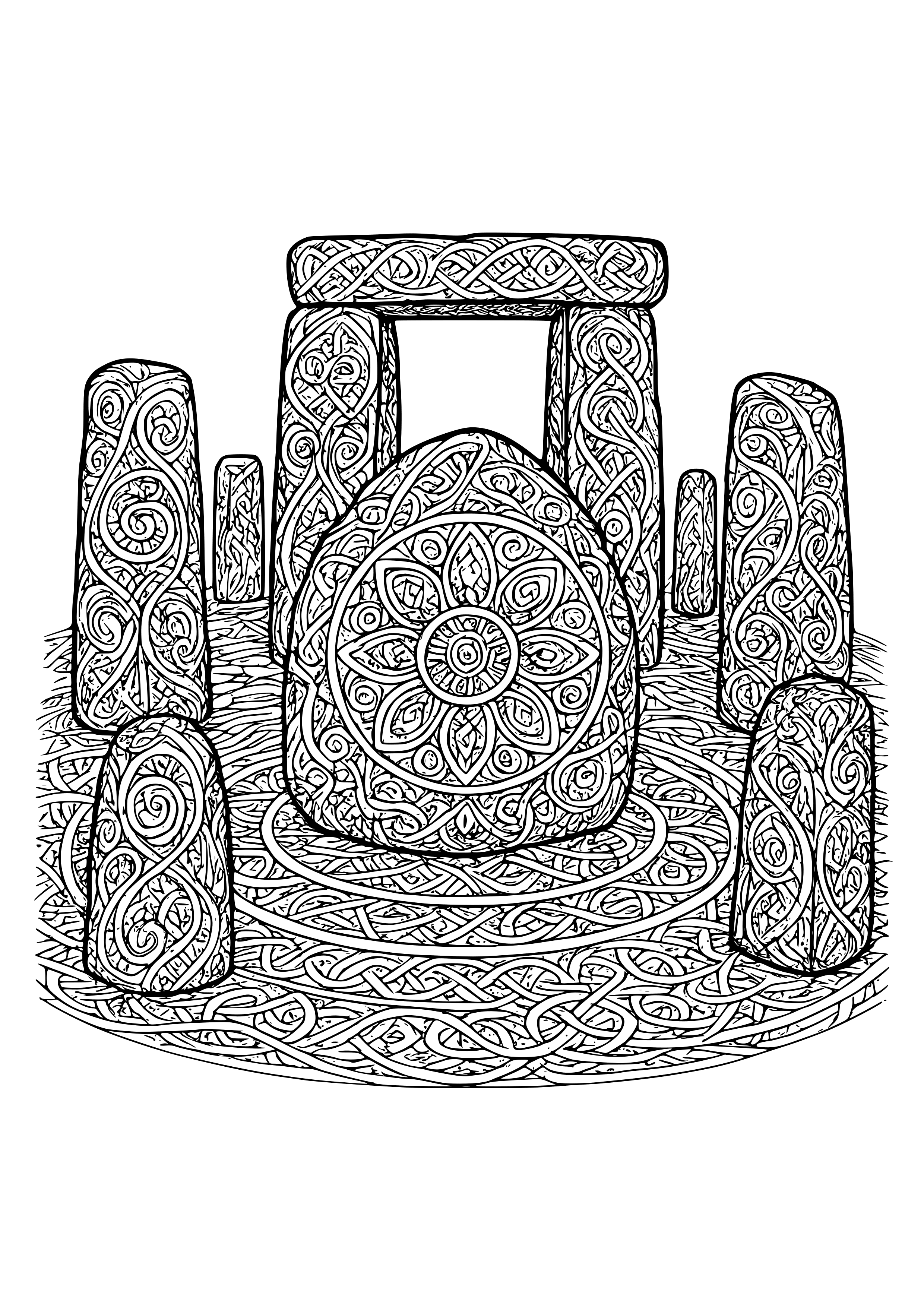 Ancient Stone Circle Coloring Page