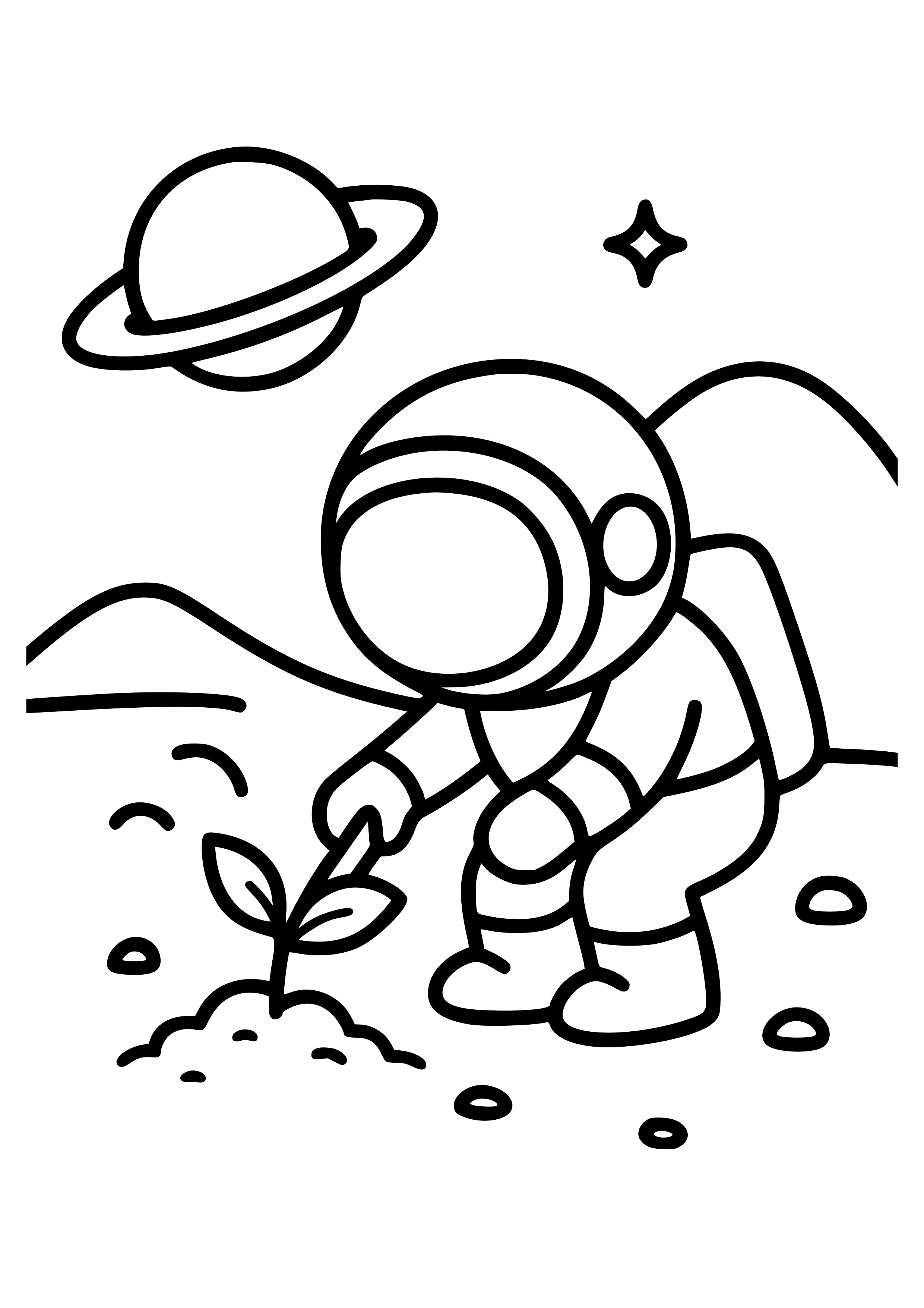 Astronaut Gardening on Mars Coloring Page