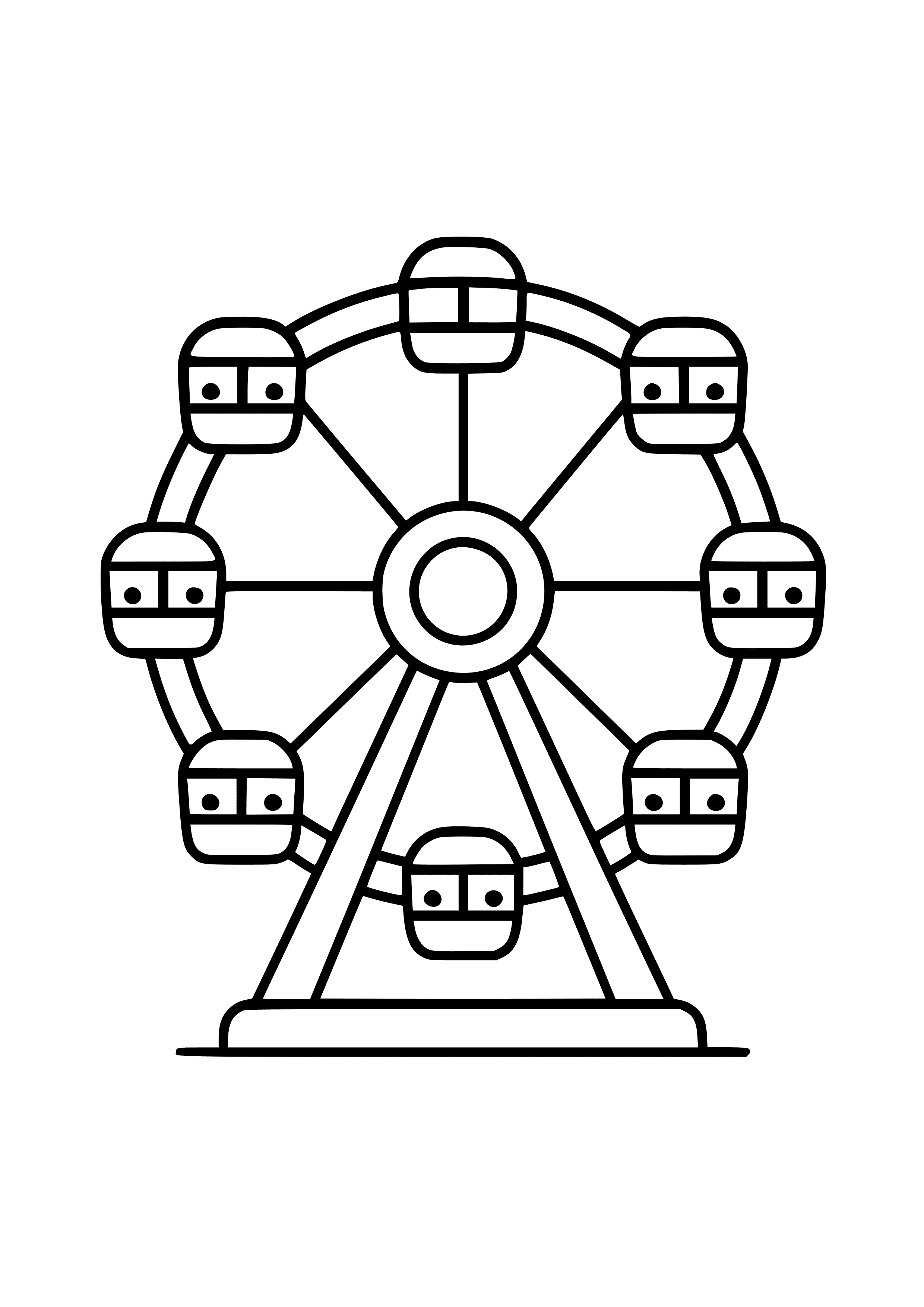 Big Ferris Wheel with Cars Coloring Page