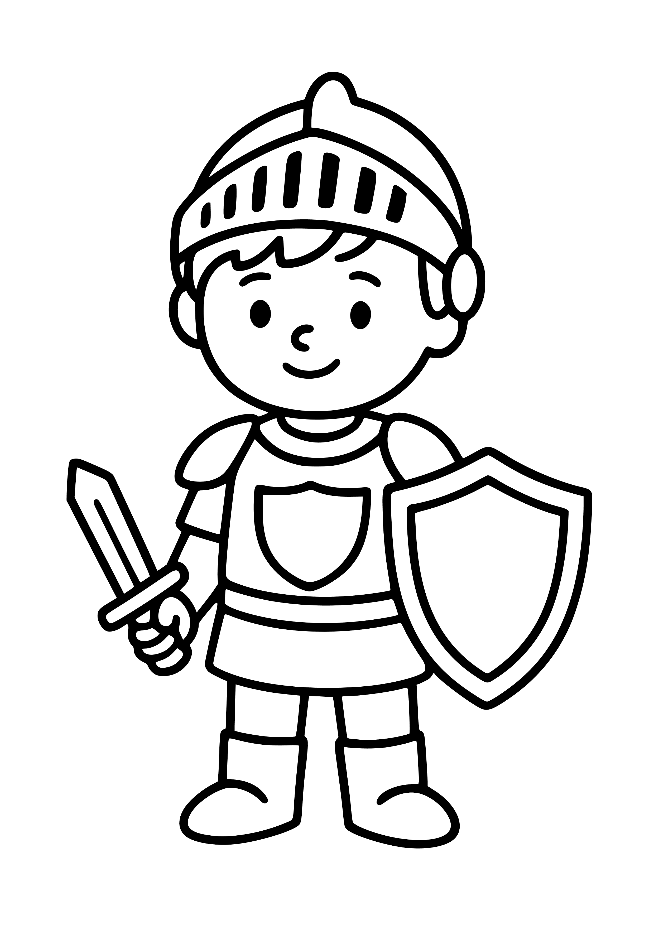 Boy Dressed as a Knight Coloring Page