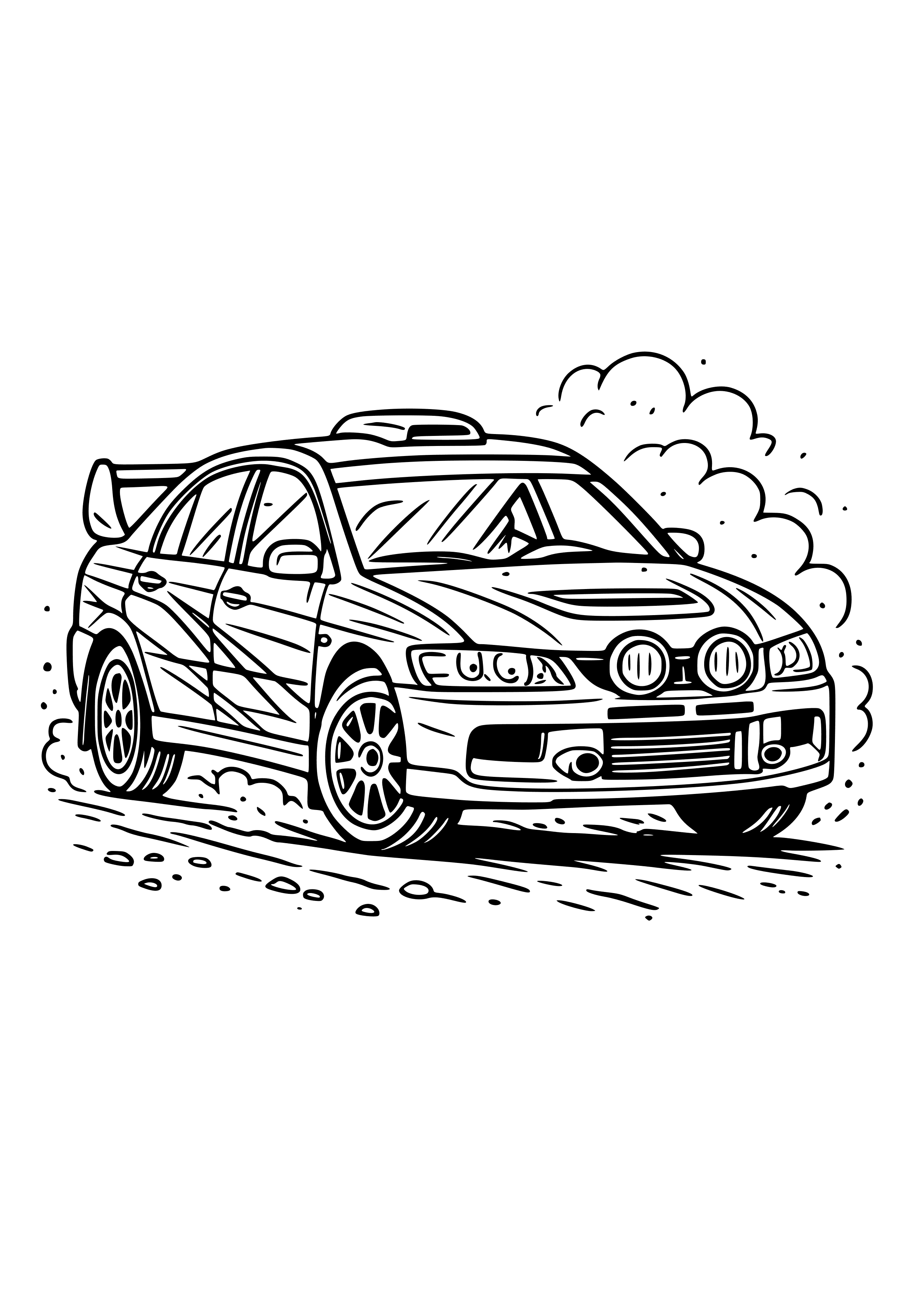 Car Involved in a Rally Event Coloring Page