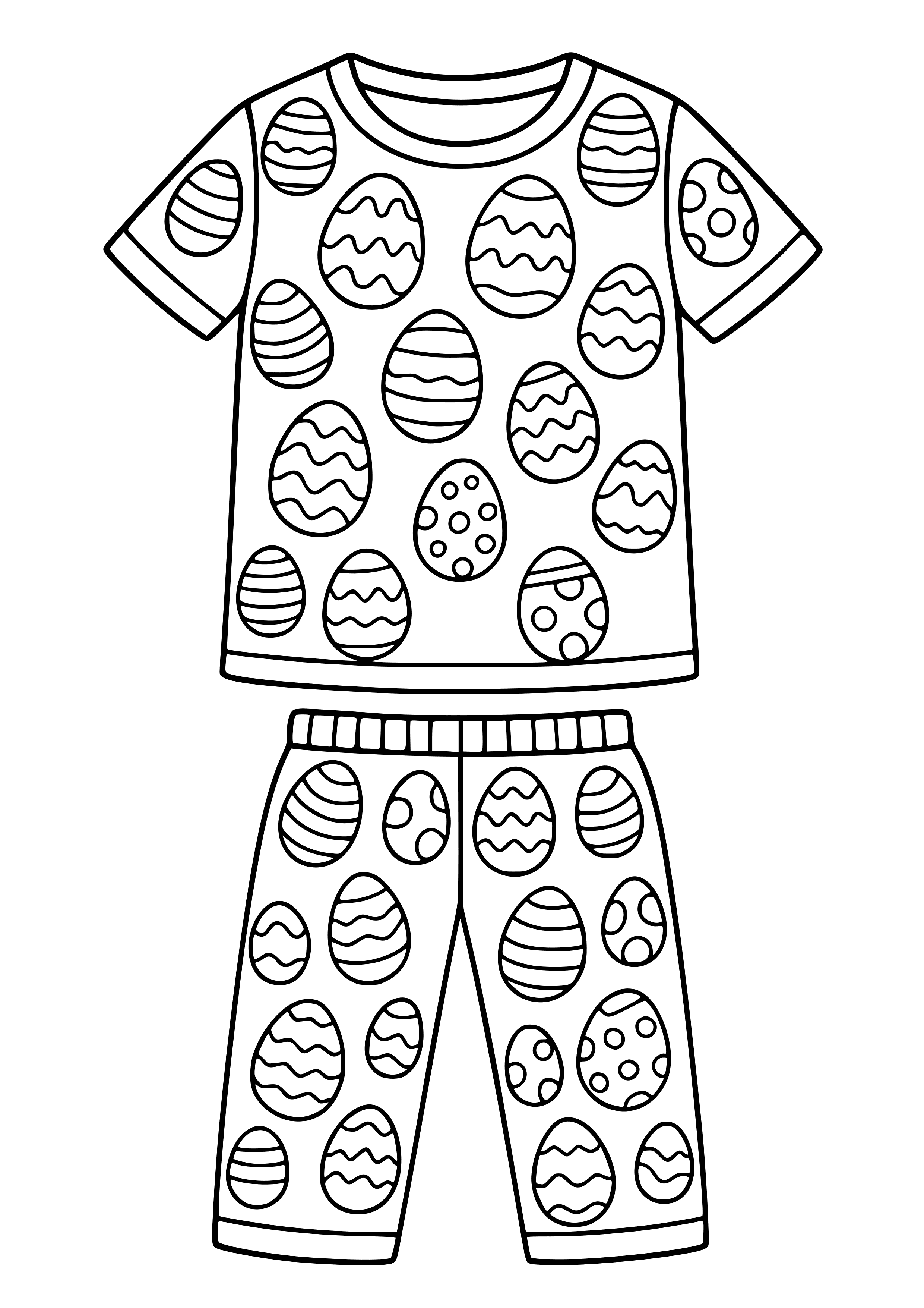 Colorful Egg-patterned Clothing Coloring Page