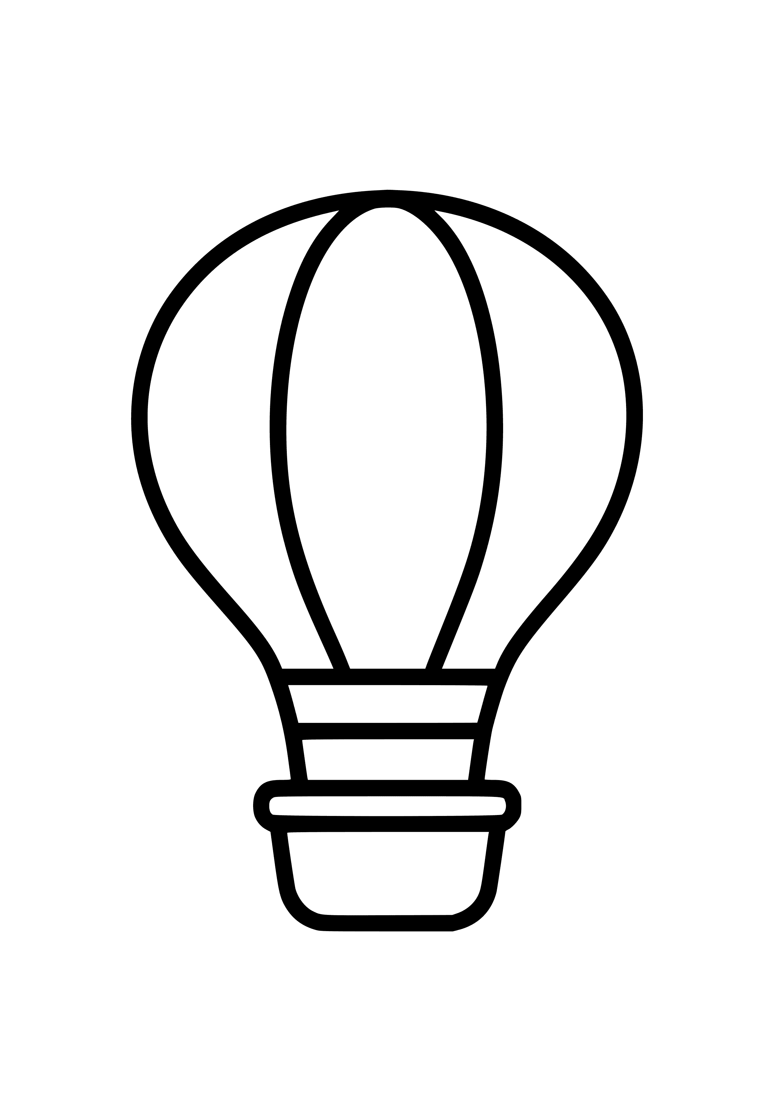 Colorful Hot Air Balloon Coloring Page