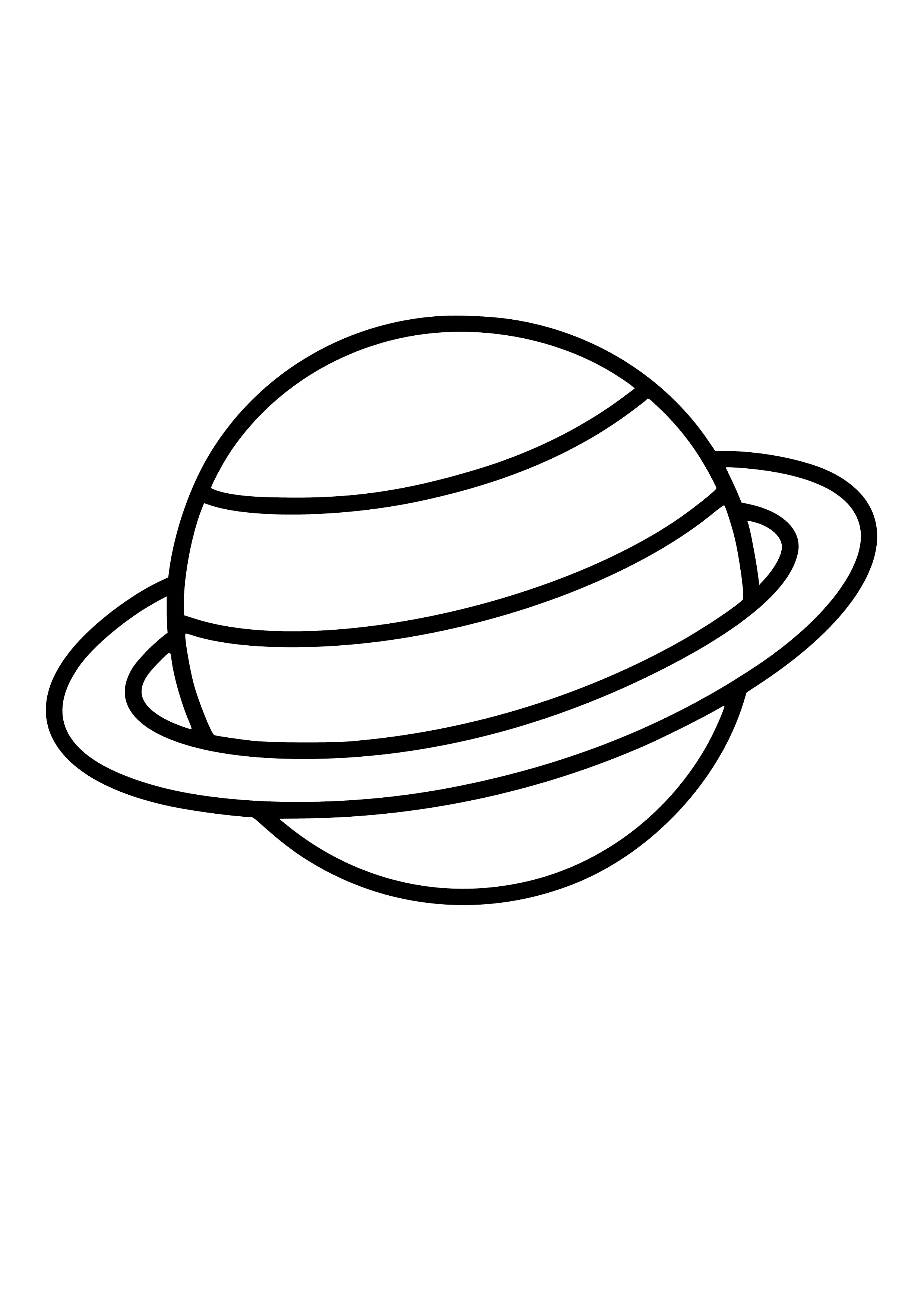 Colorful Planet with Rings Coloring Page
