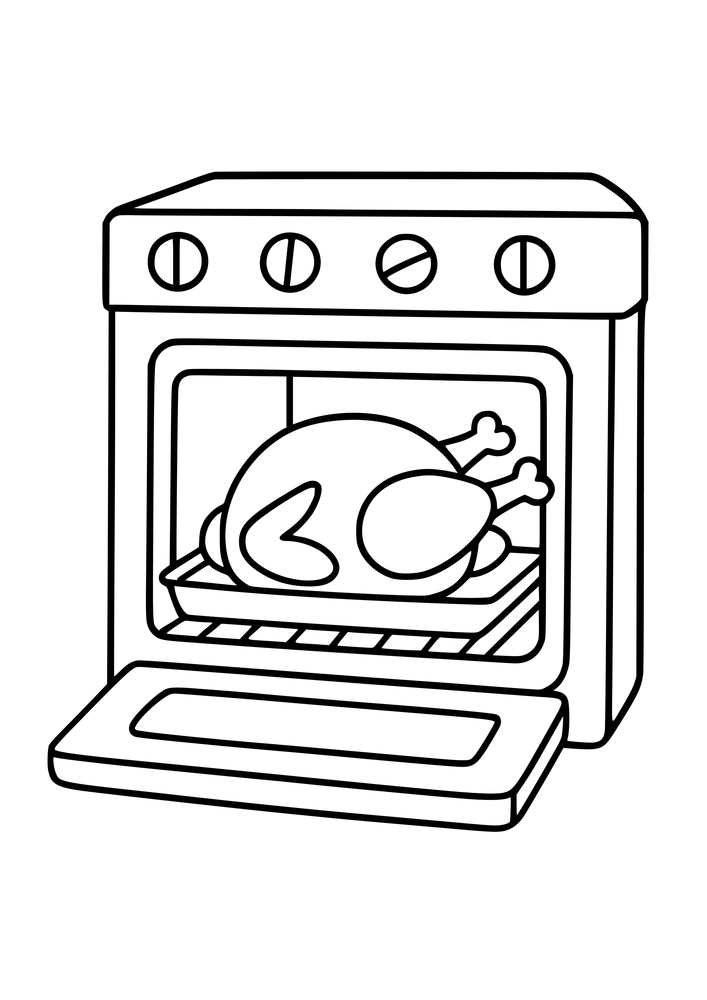 Cooking a Turkey in the Oven Coloring Page