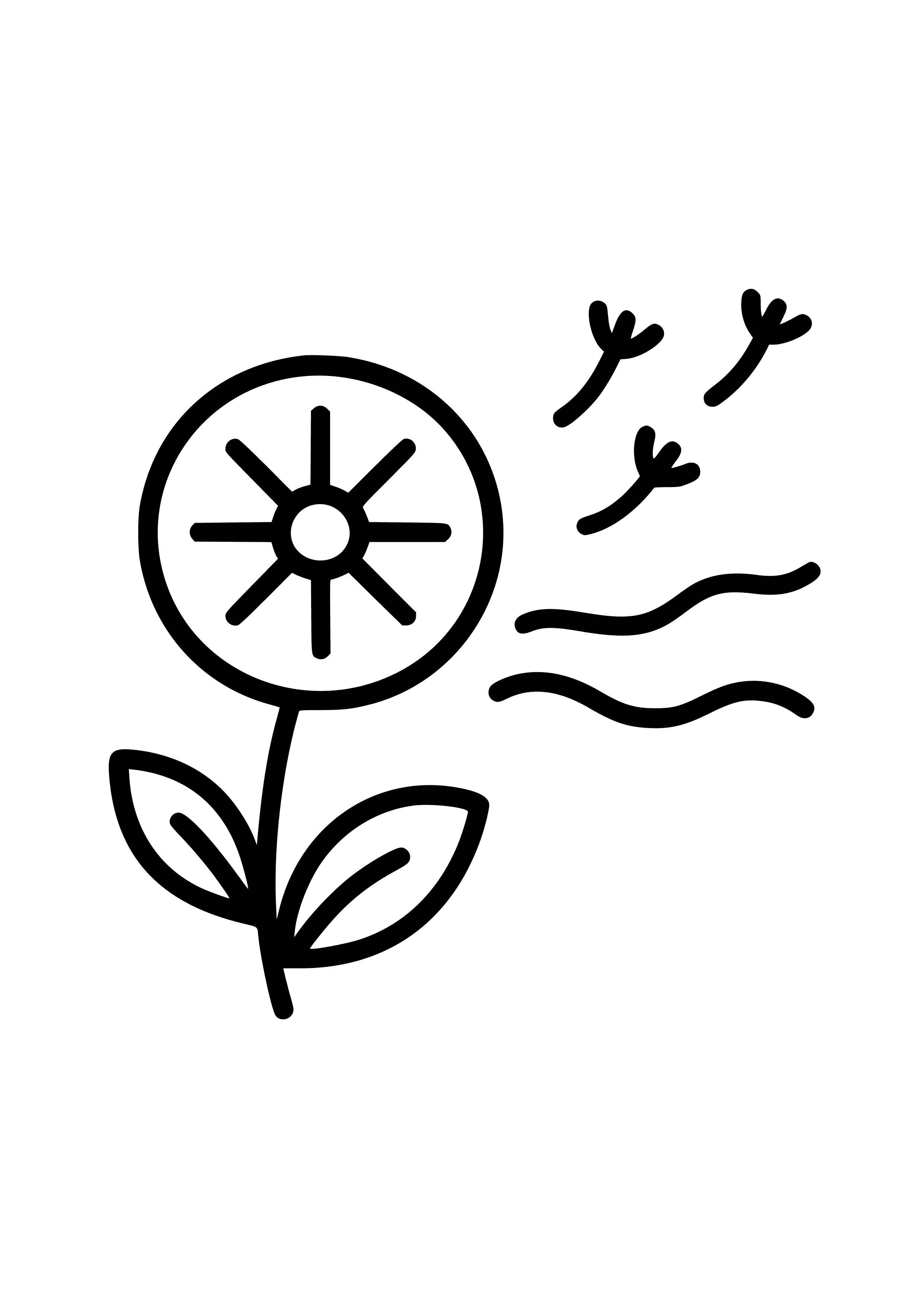 Dandelion Blowing in the Wind Coloring Page