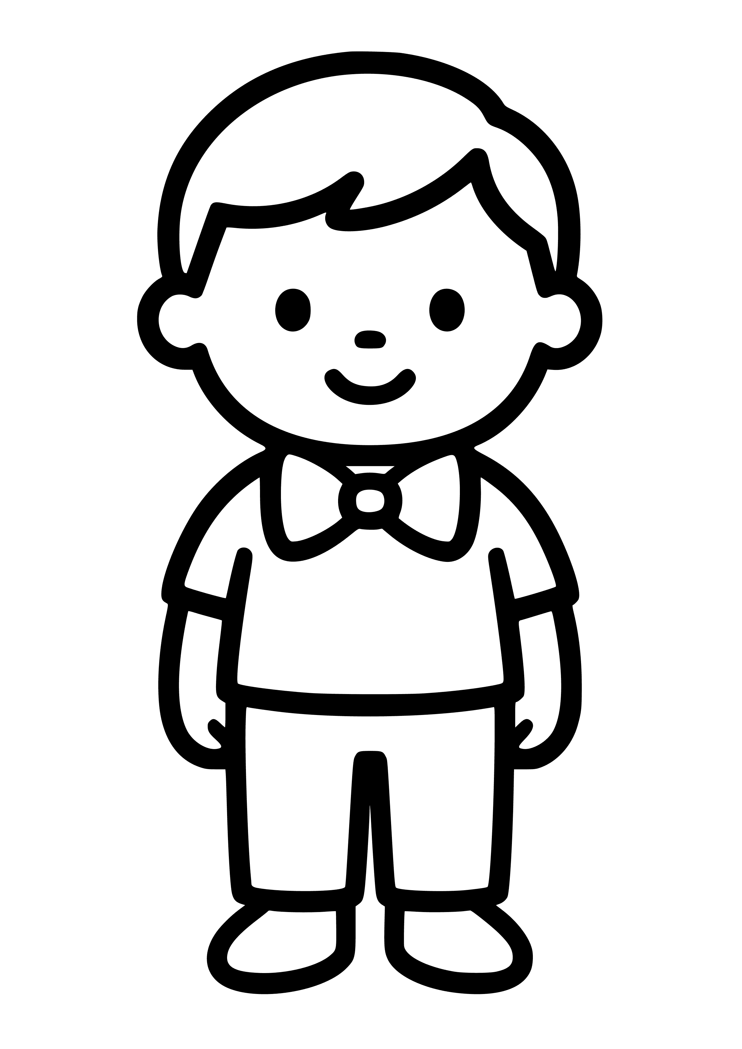 Dapper Boy in a Bow Tie Coloring Page