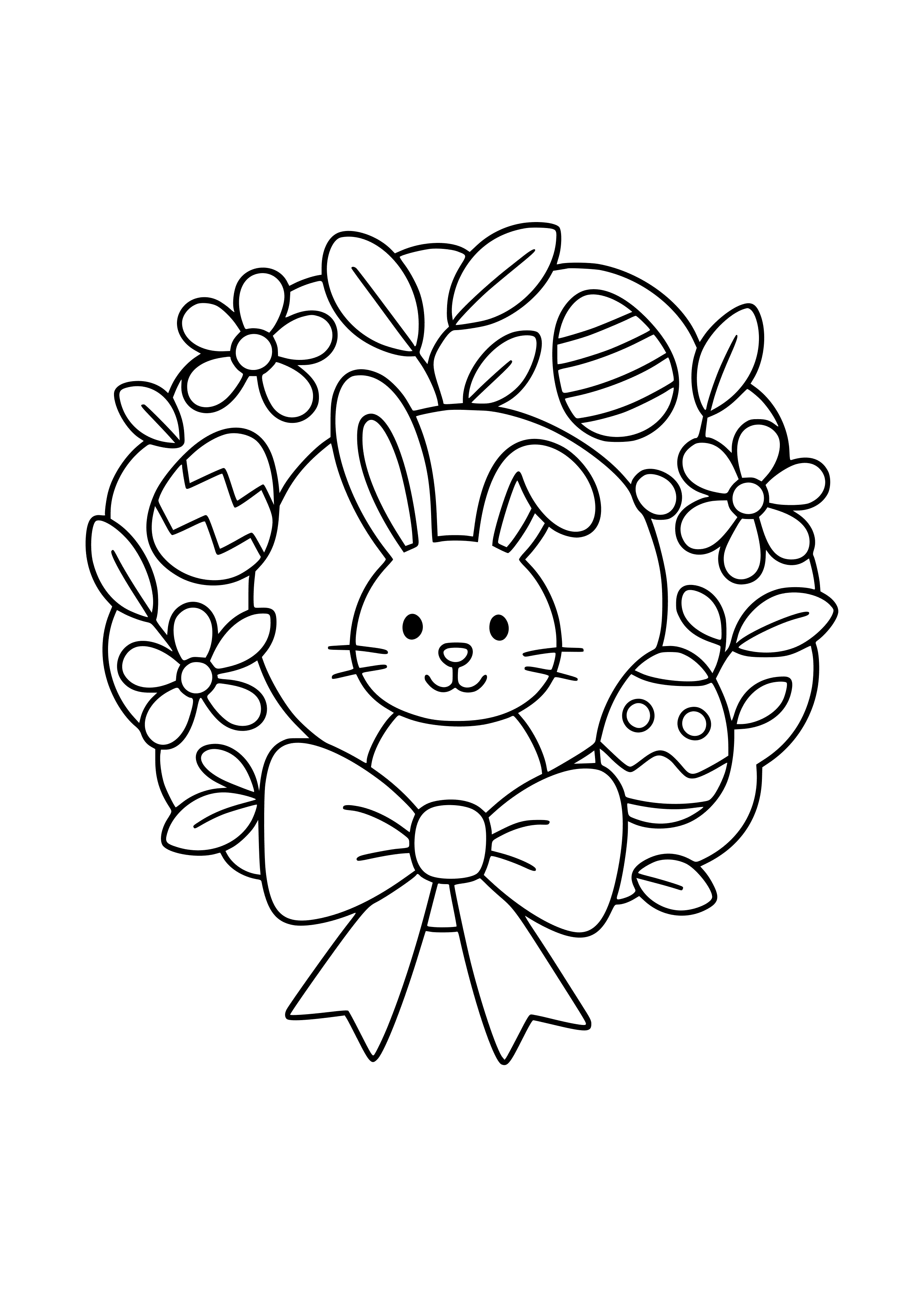 Decorative Easter Wreath Coloring Page