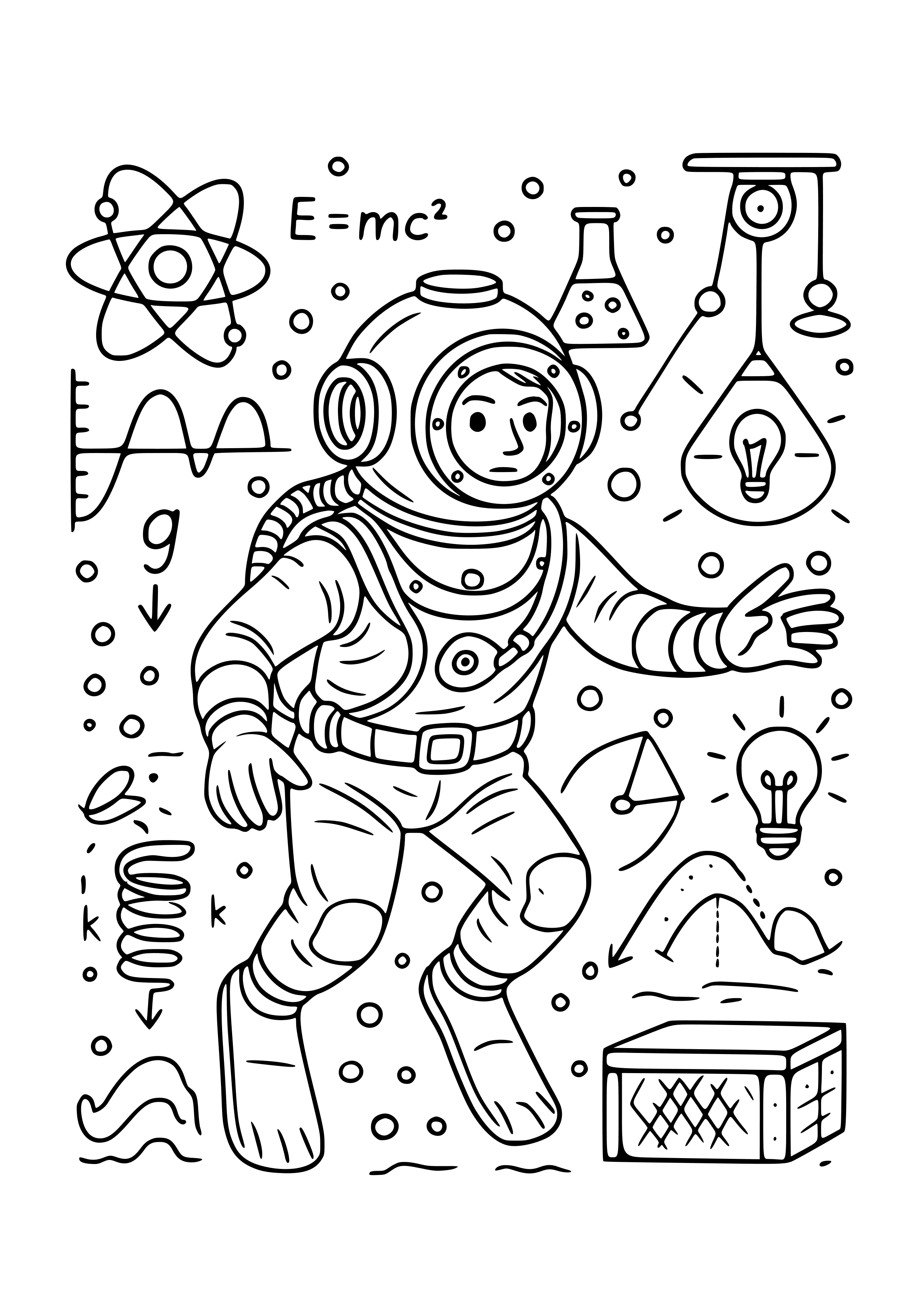 Deep Dive Into Physics Coloring Page