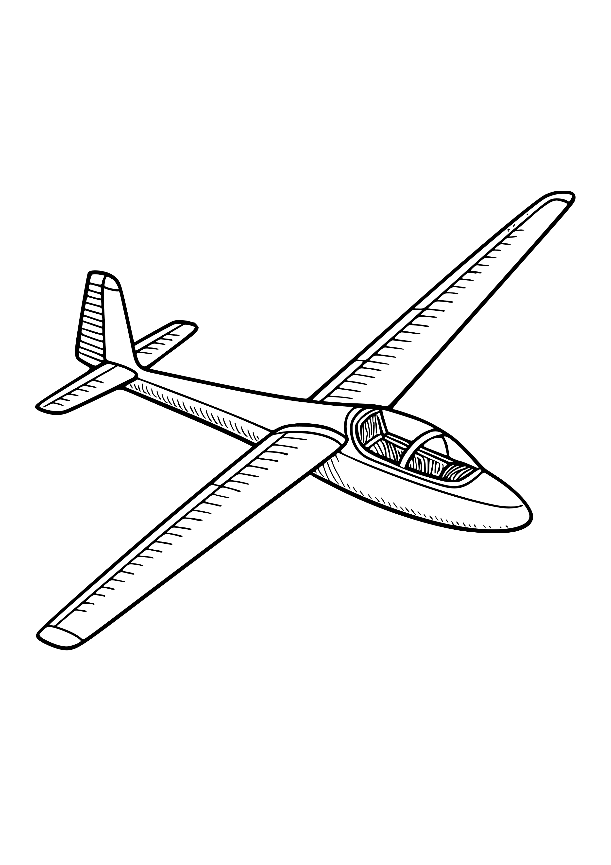 Delicate Glider Flying Coloring Page