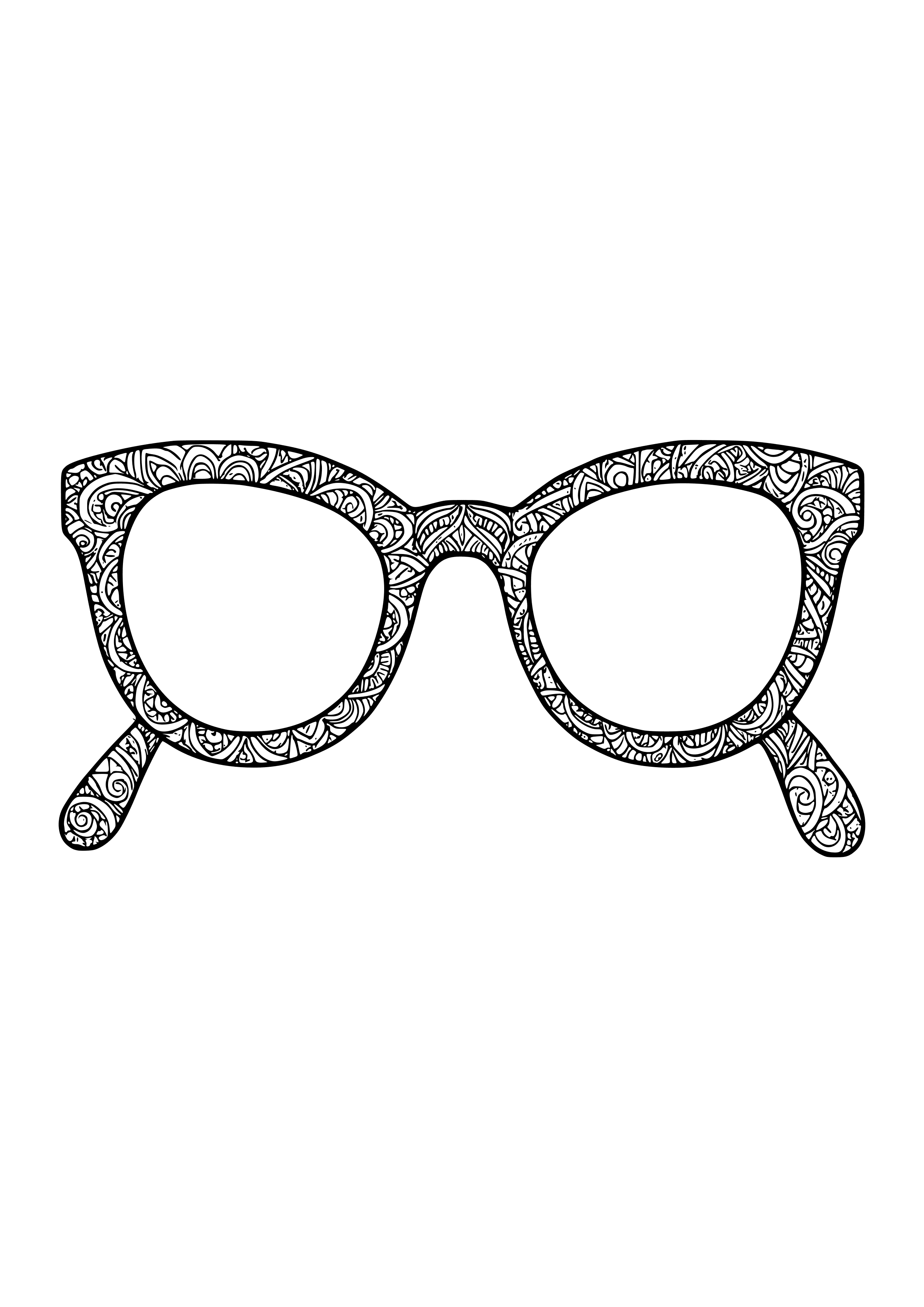 Designer Sunglasses with Unique Shapes Coloring Page