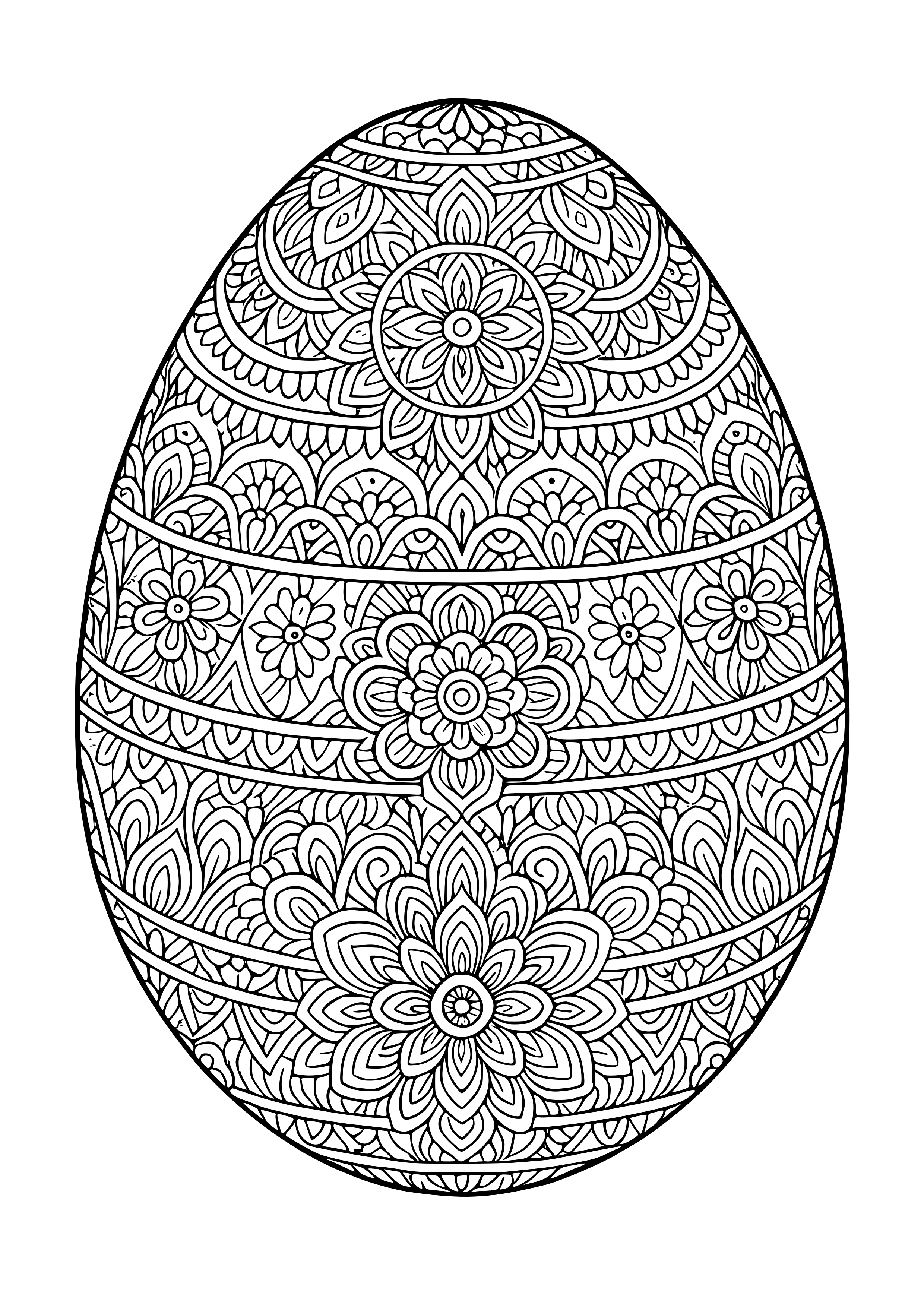 Detailed Easter Egg Patterns Coloring Page
