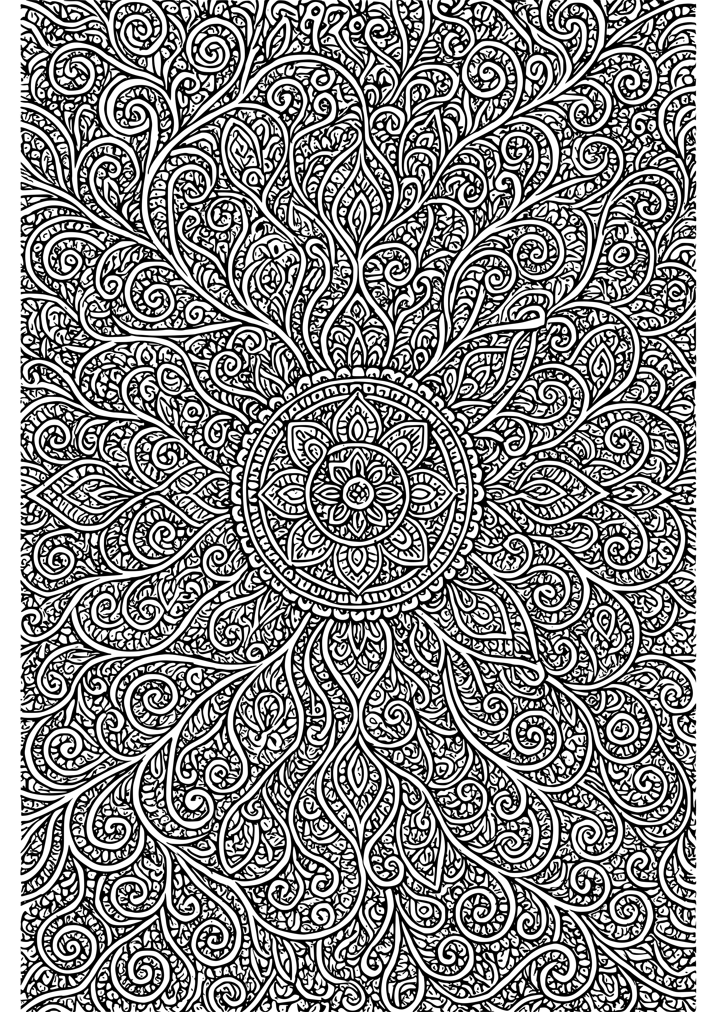 Detailed Patterns Illustrating the Web of Existence Coloring Page