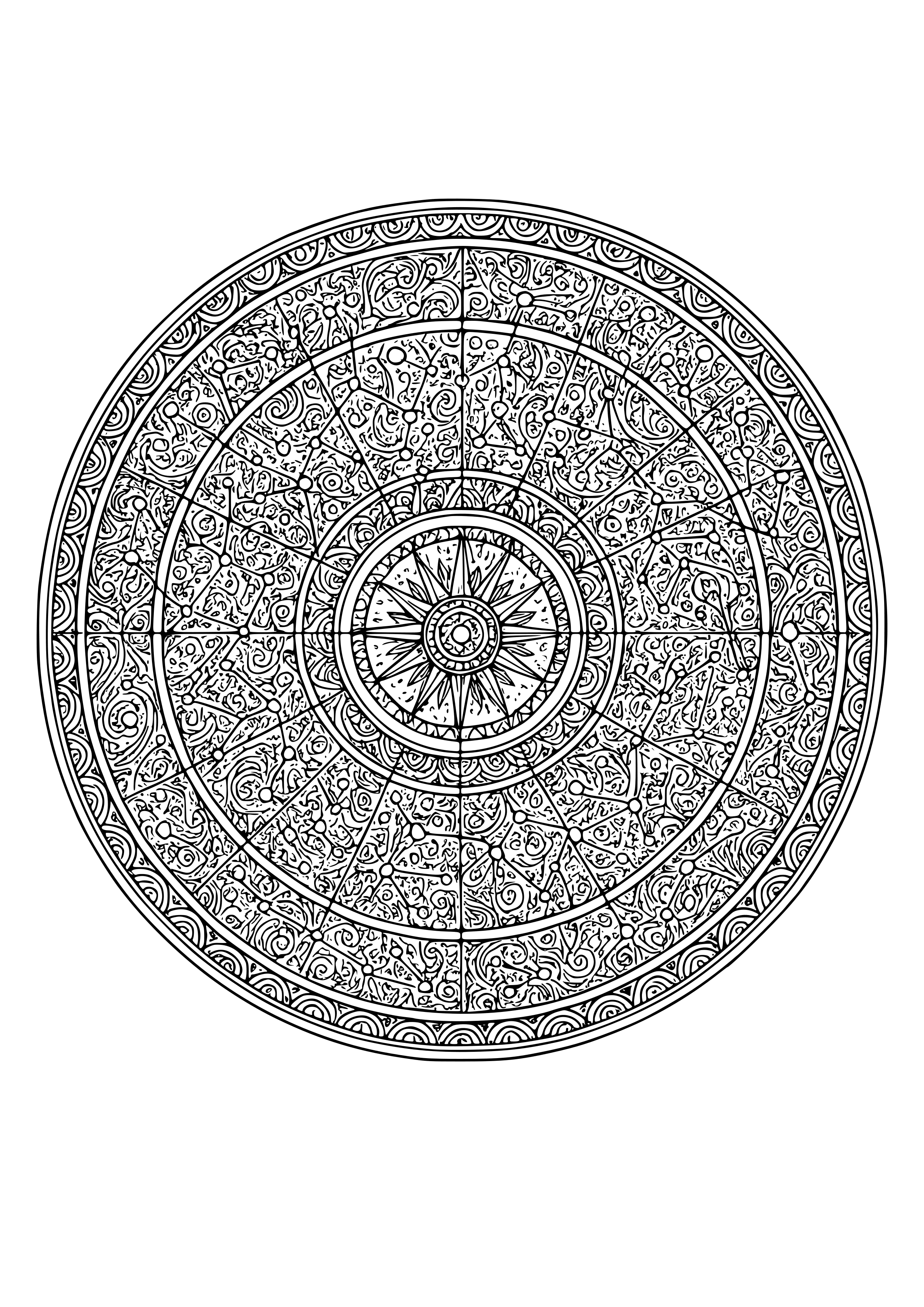 Detailed Star Chart of the Night Sky Coloring Page