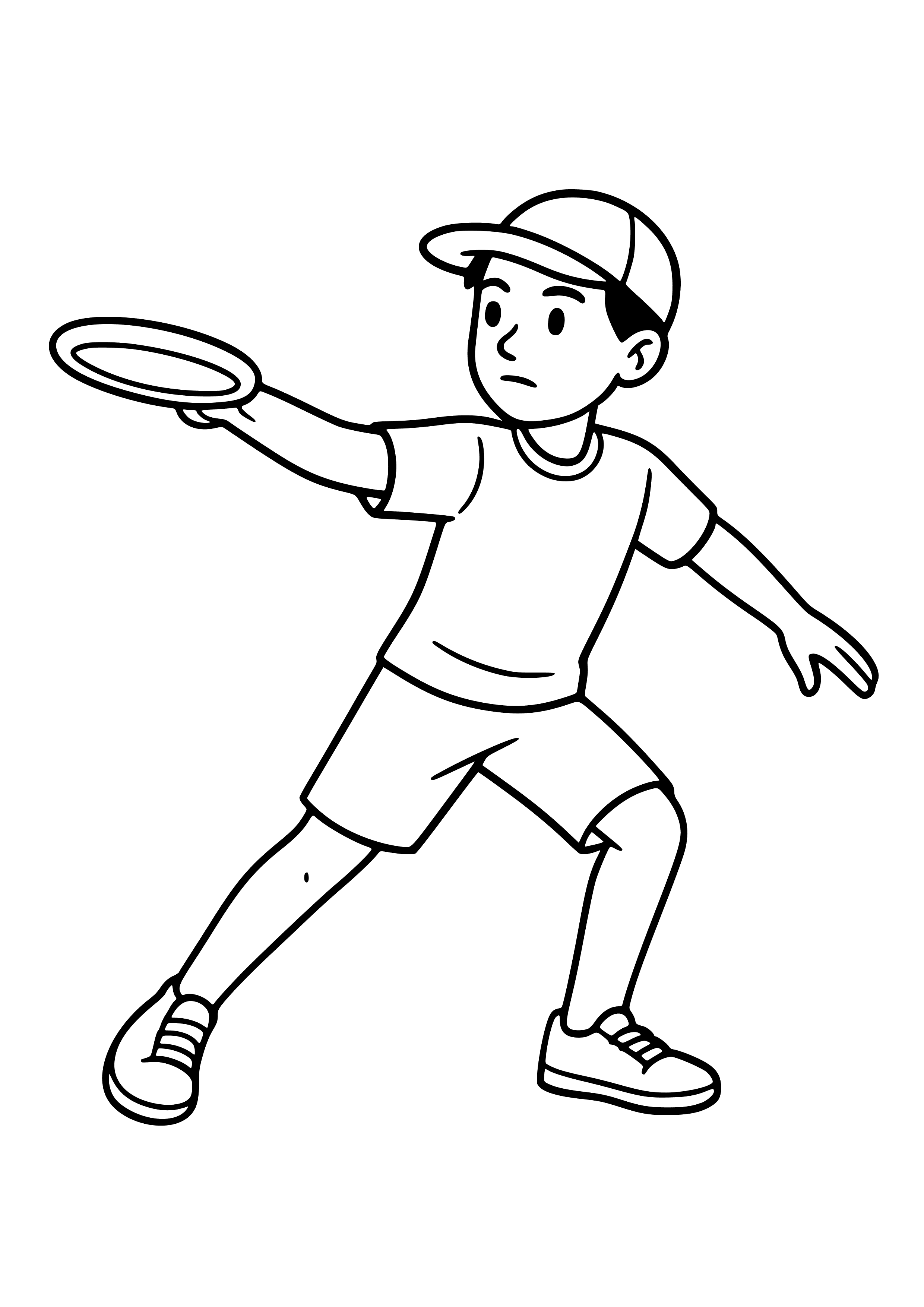 Disc Golfer Throwing a Disc Coloring Page