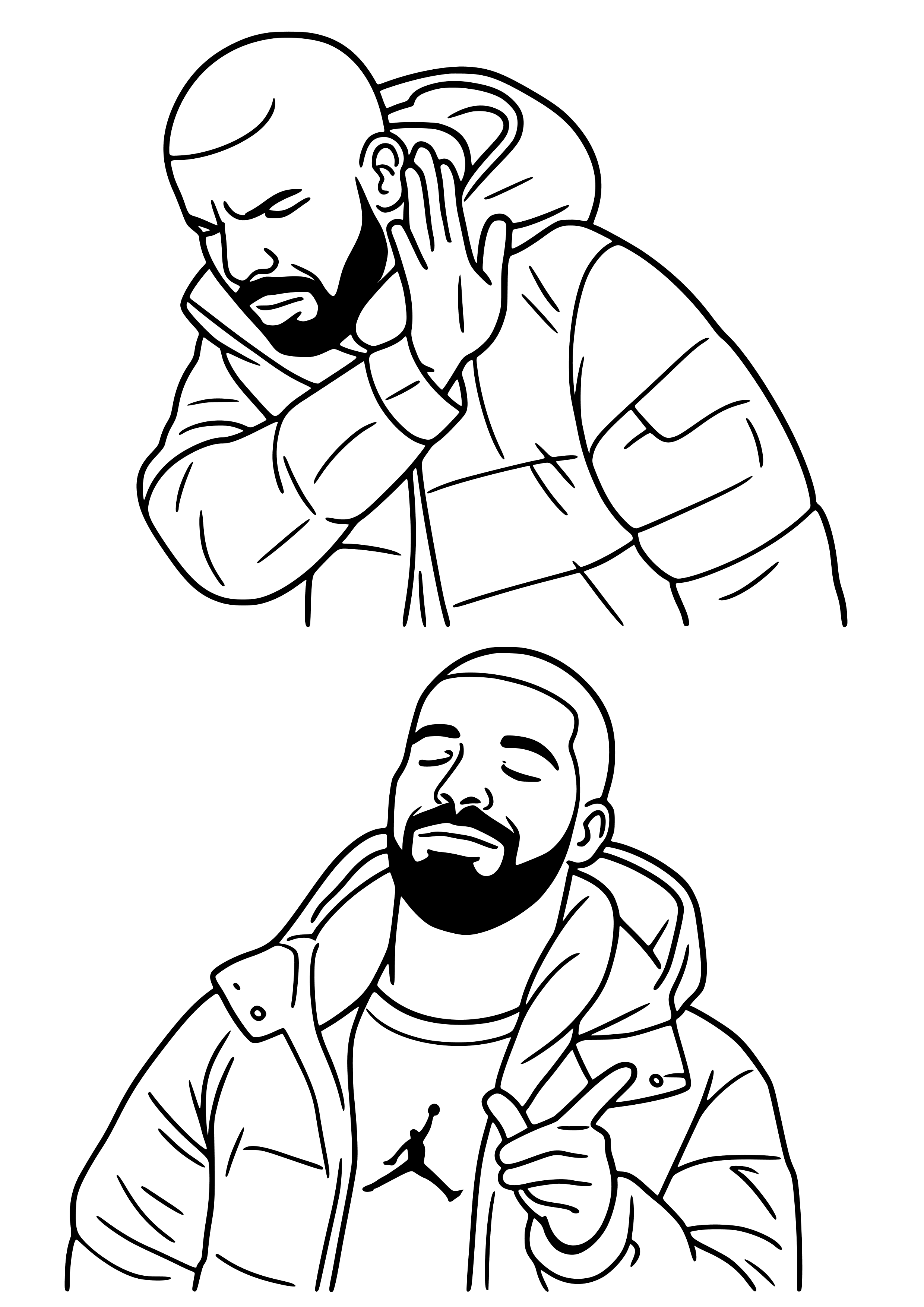 Drake Hotline Bling with Two Panels Coloring Page