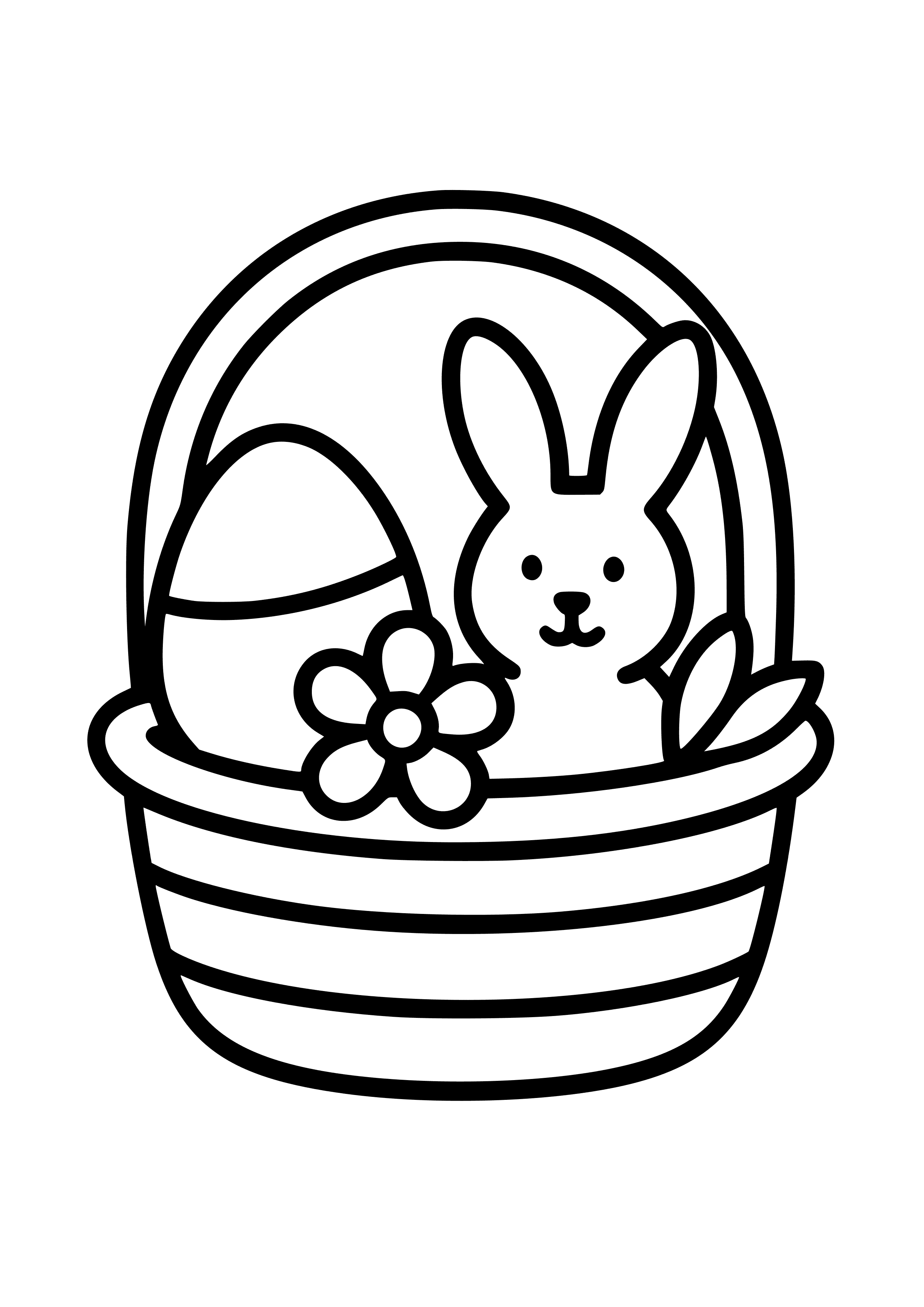 Easter Basket Filled with Goodies Coloring Page