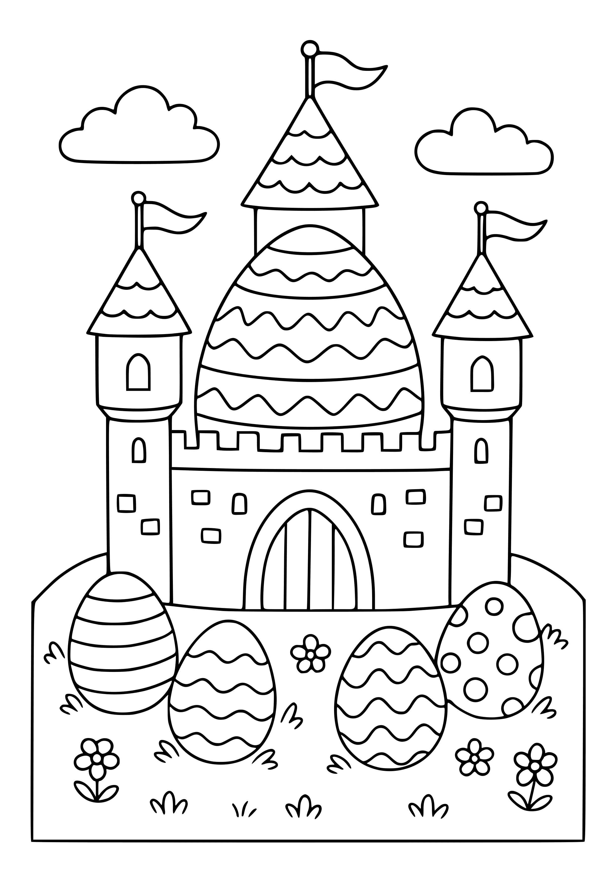 Easter Egg Castle Coloring Page