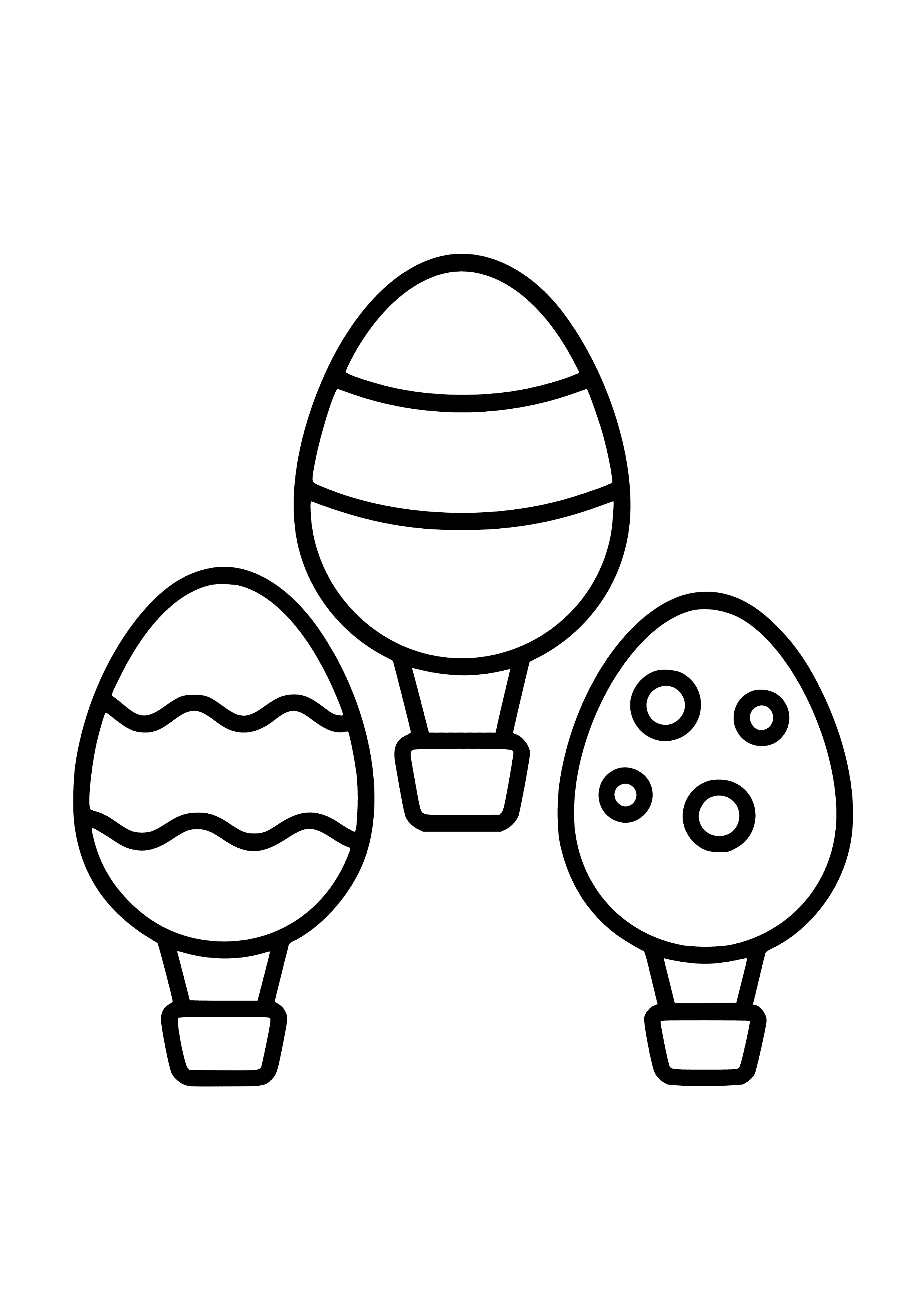 Egg-shaped Hot Air Balloons Coloring Page