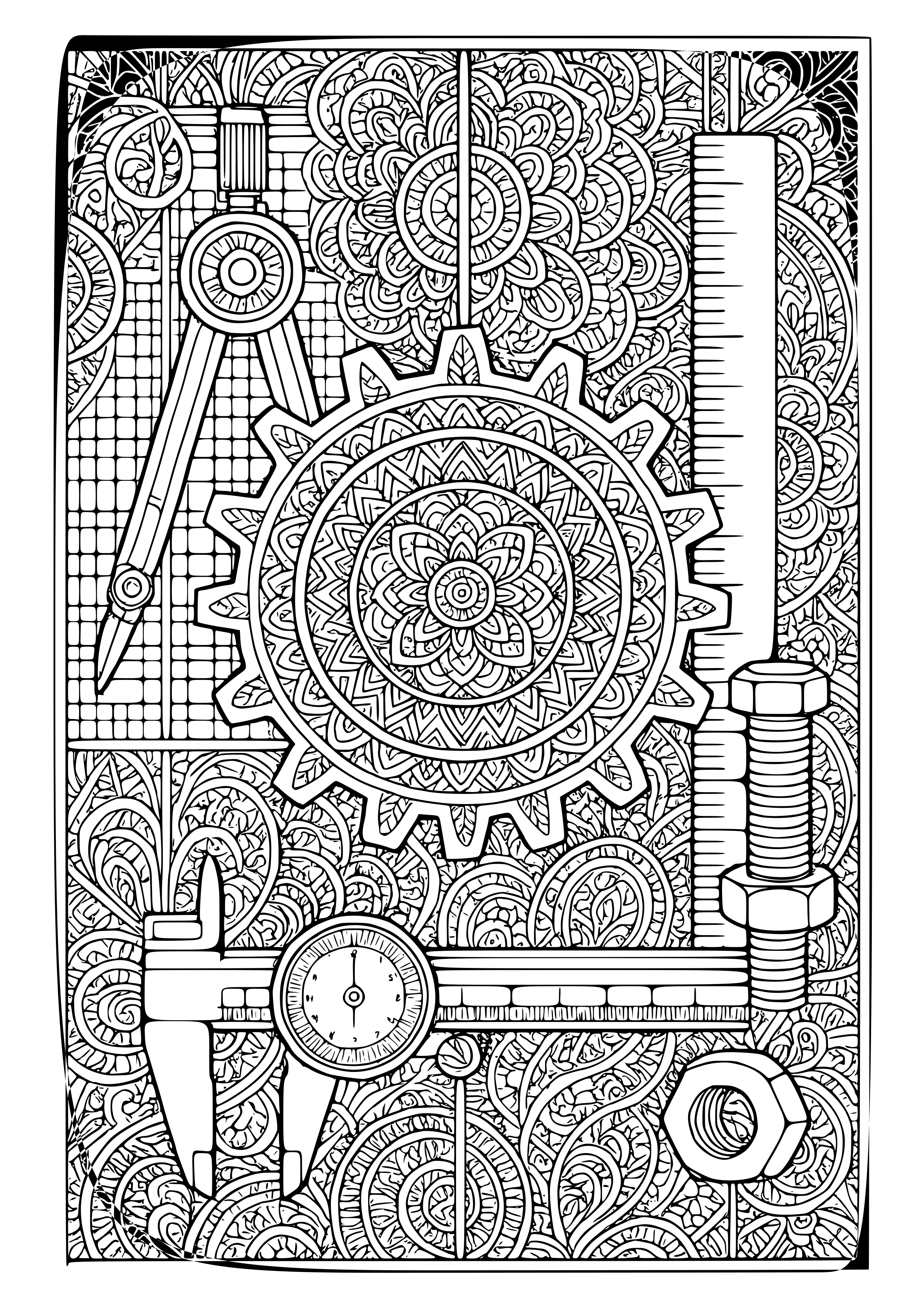 Engineering Blueprints Coloring Page