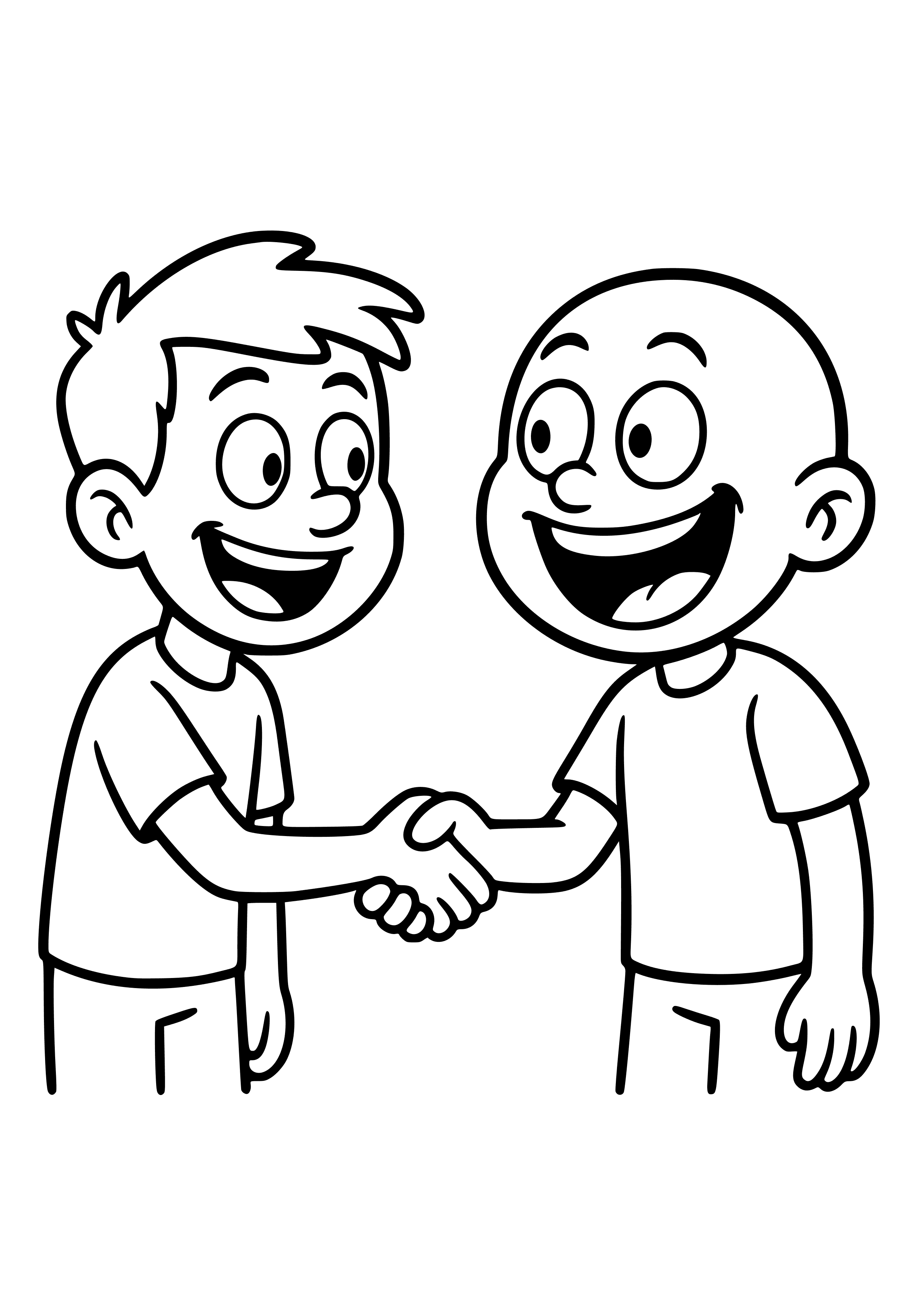 Epic Handshake Between Two Characters Coloring Page