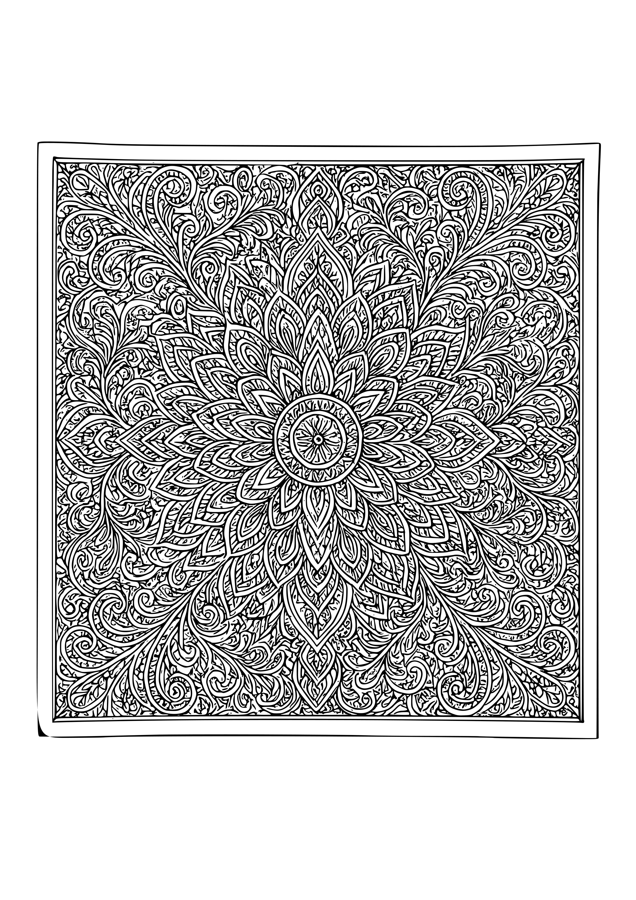Exquisite Patterns on a Silk Scarf Coloring Page