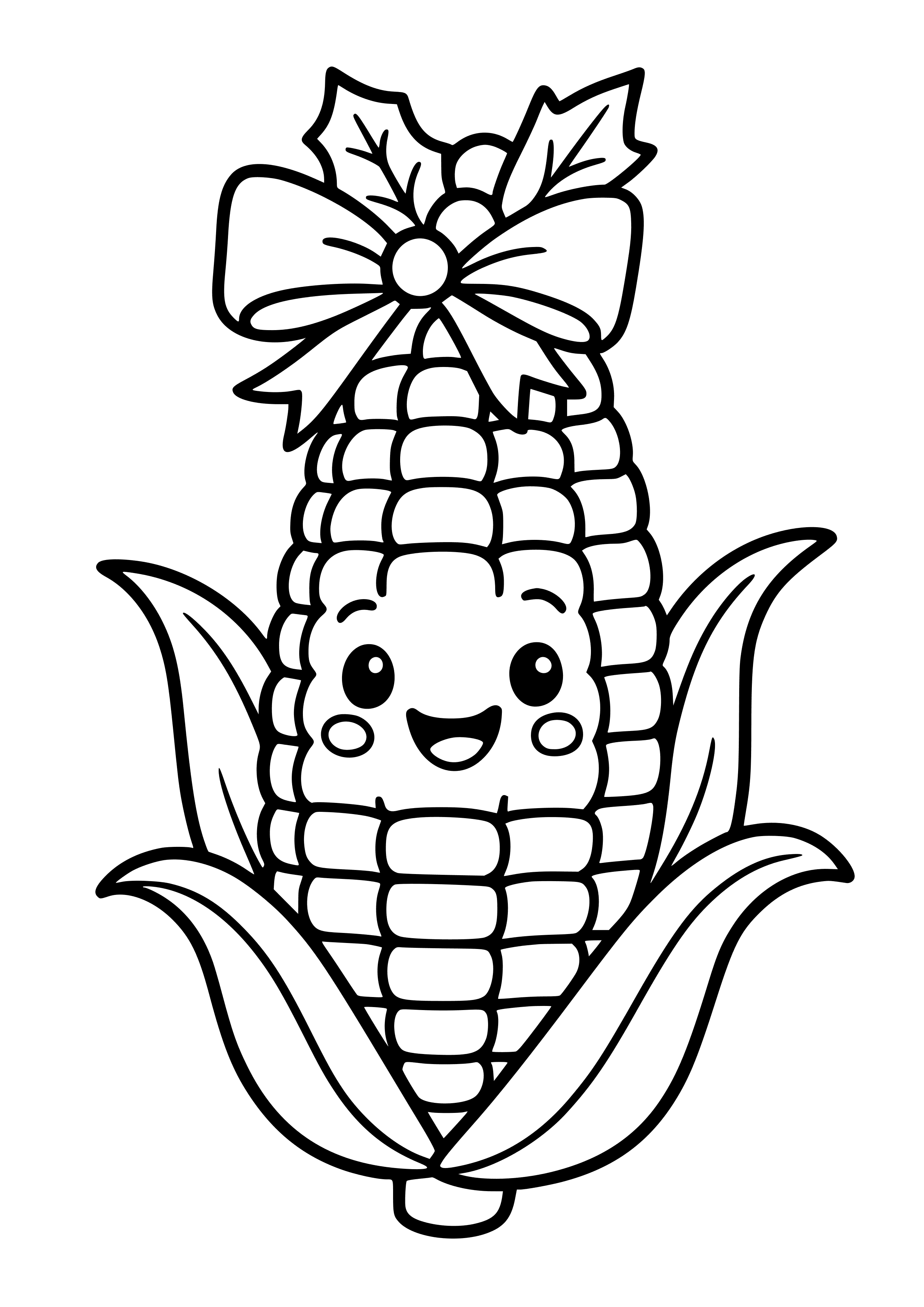 Festive Corn on the Cob Coloring Page