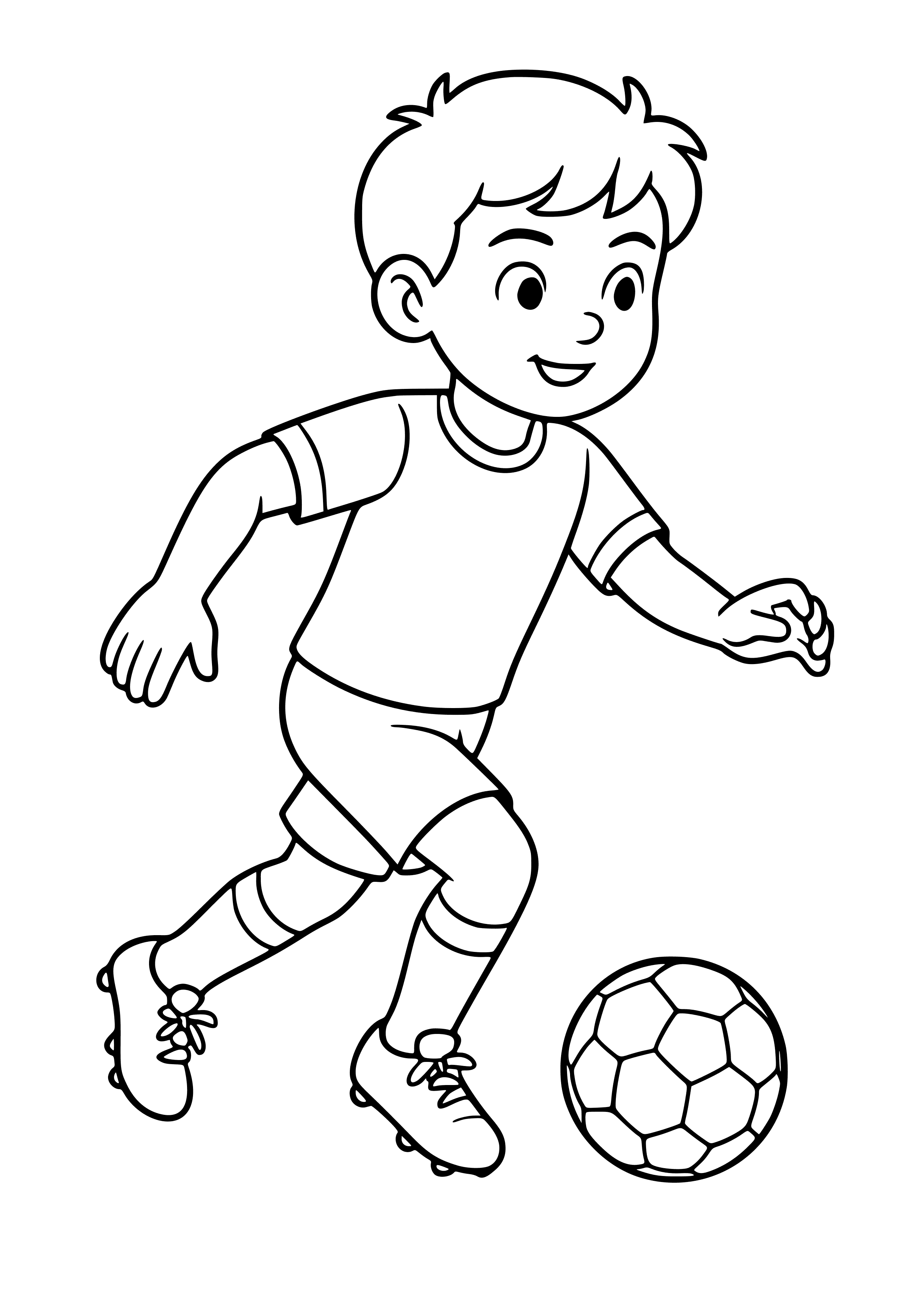 Football Player Running with the Ball Coloring Page