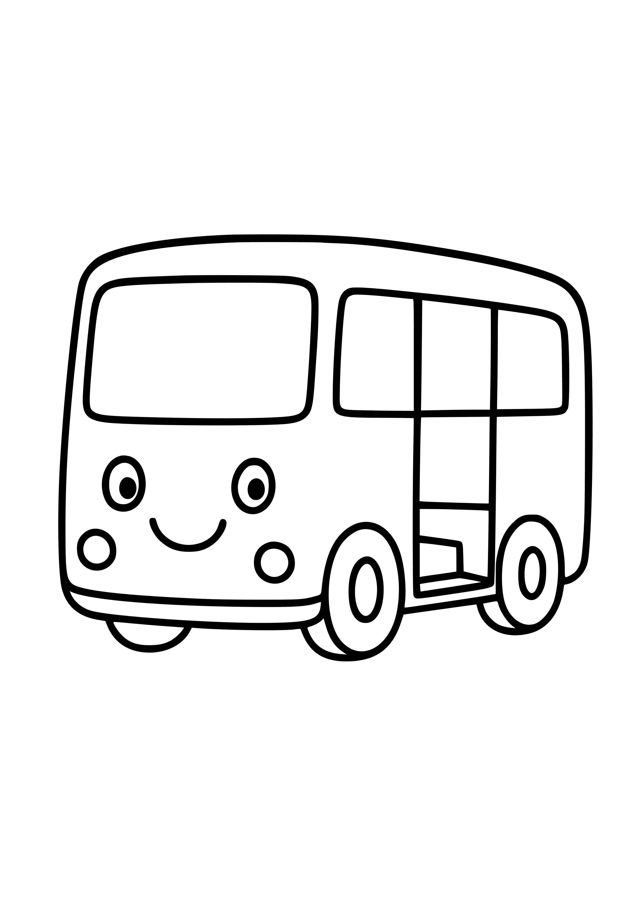 Friendly Bus with Open Doors Coloring Page