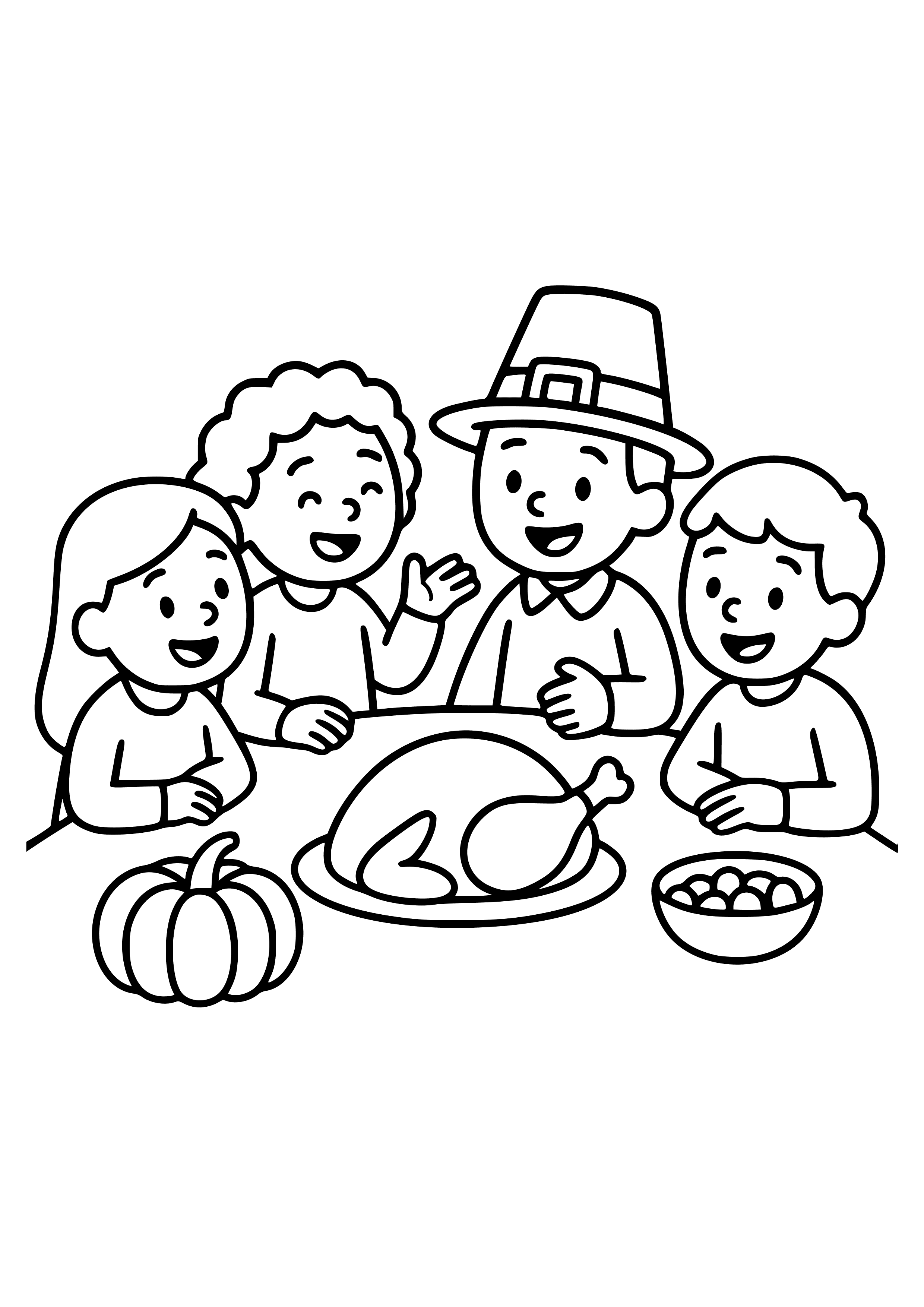 Friends Sharing Thanksgiving Stories Coloring Page