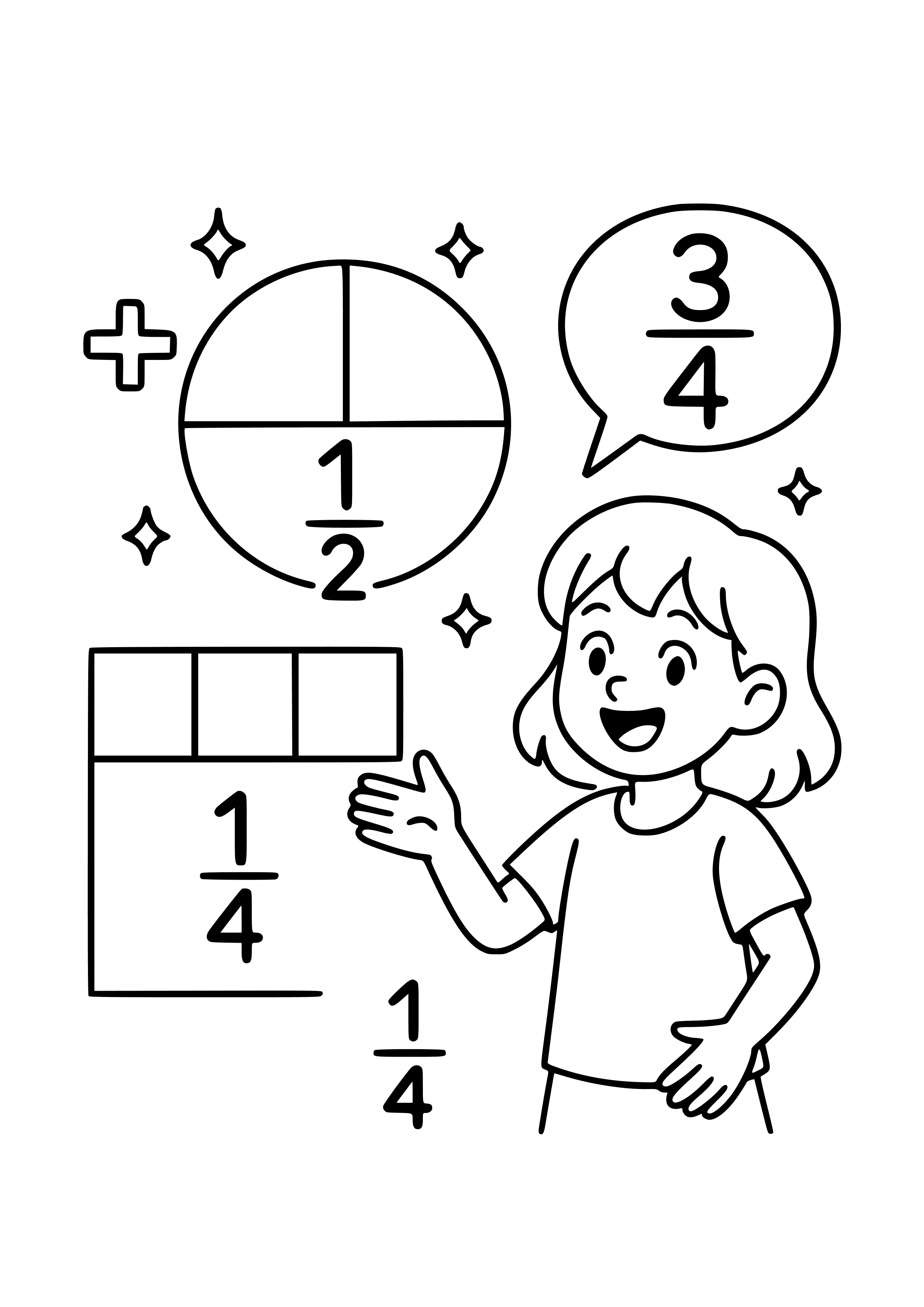 Fun with Fractions Coloring Page