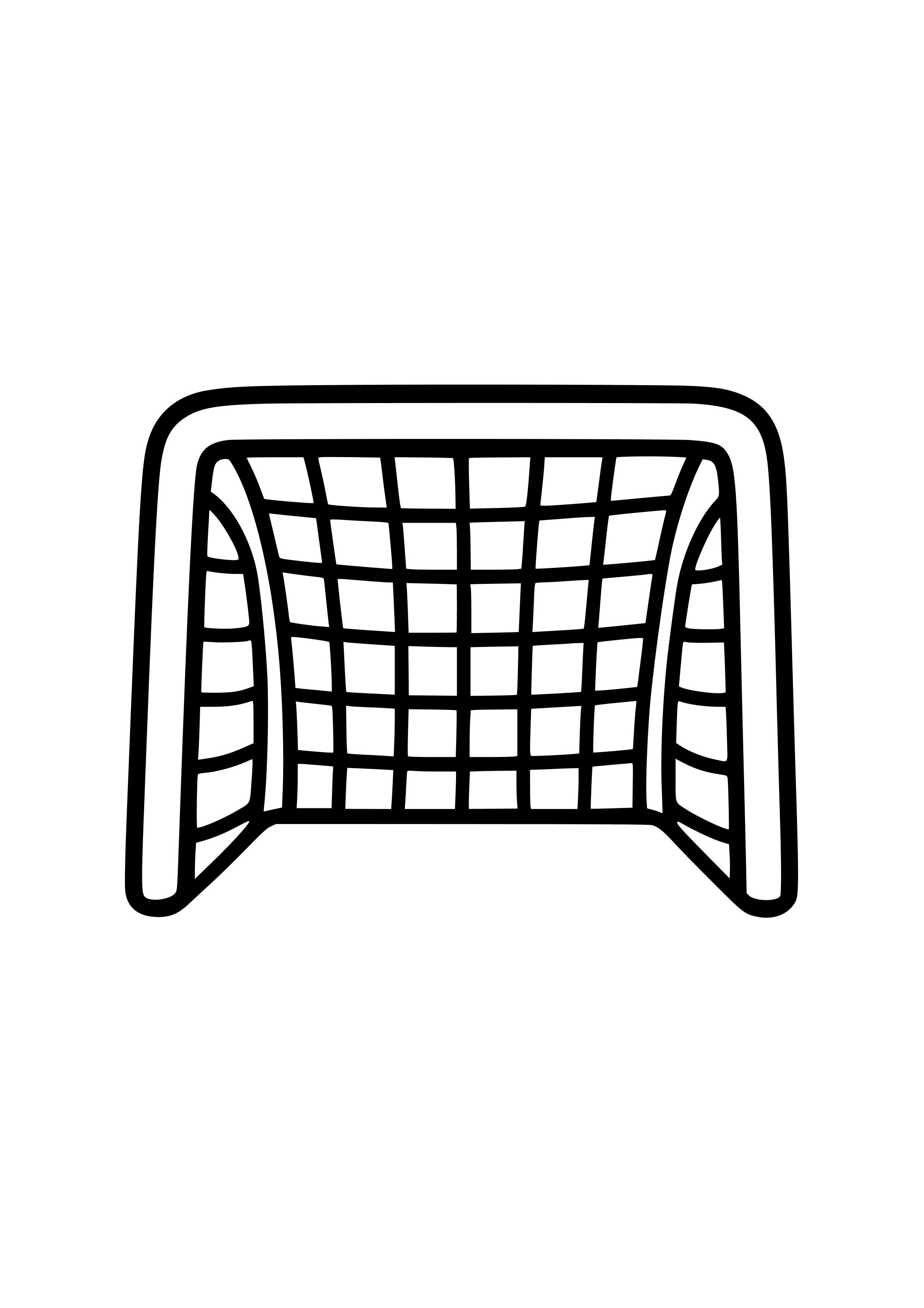 Futsal Goal Post with a Net Coloring Page
