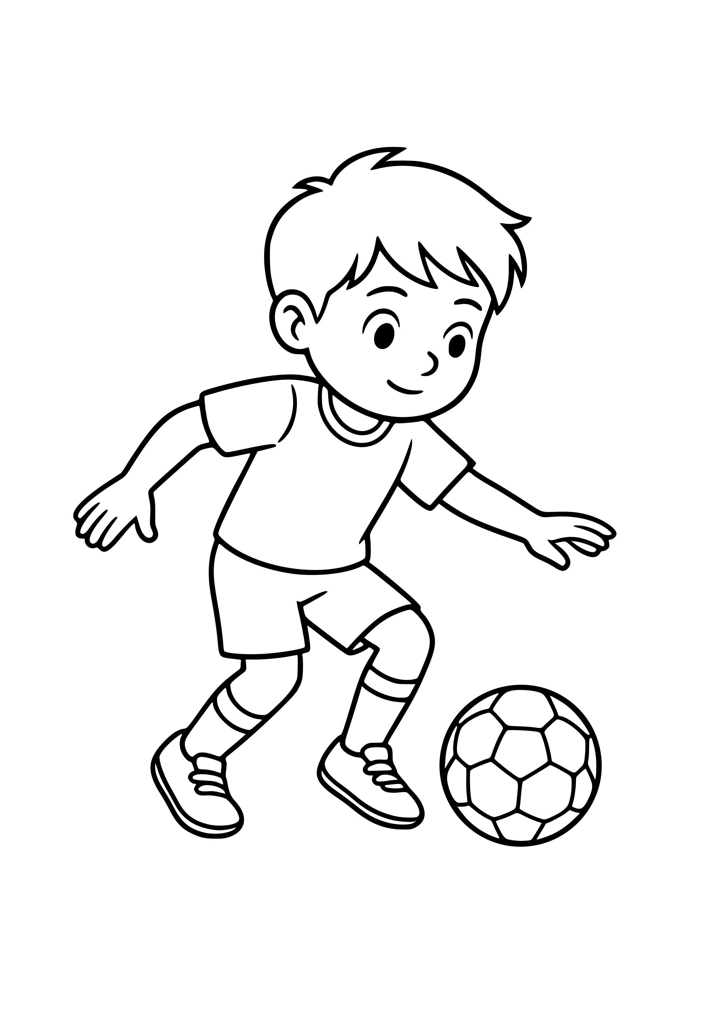 Futsal Player Dribbling the Ball Coloring Page