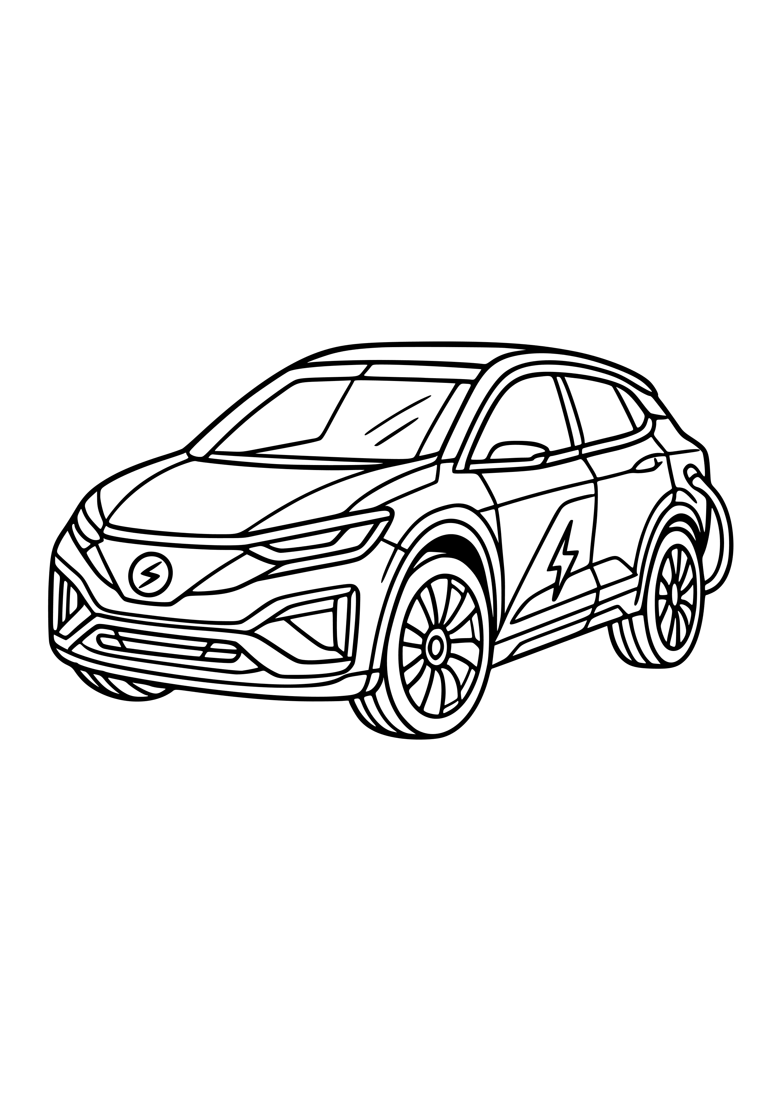 Futuristic Electric Car Coloring Page