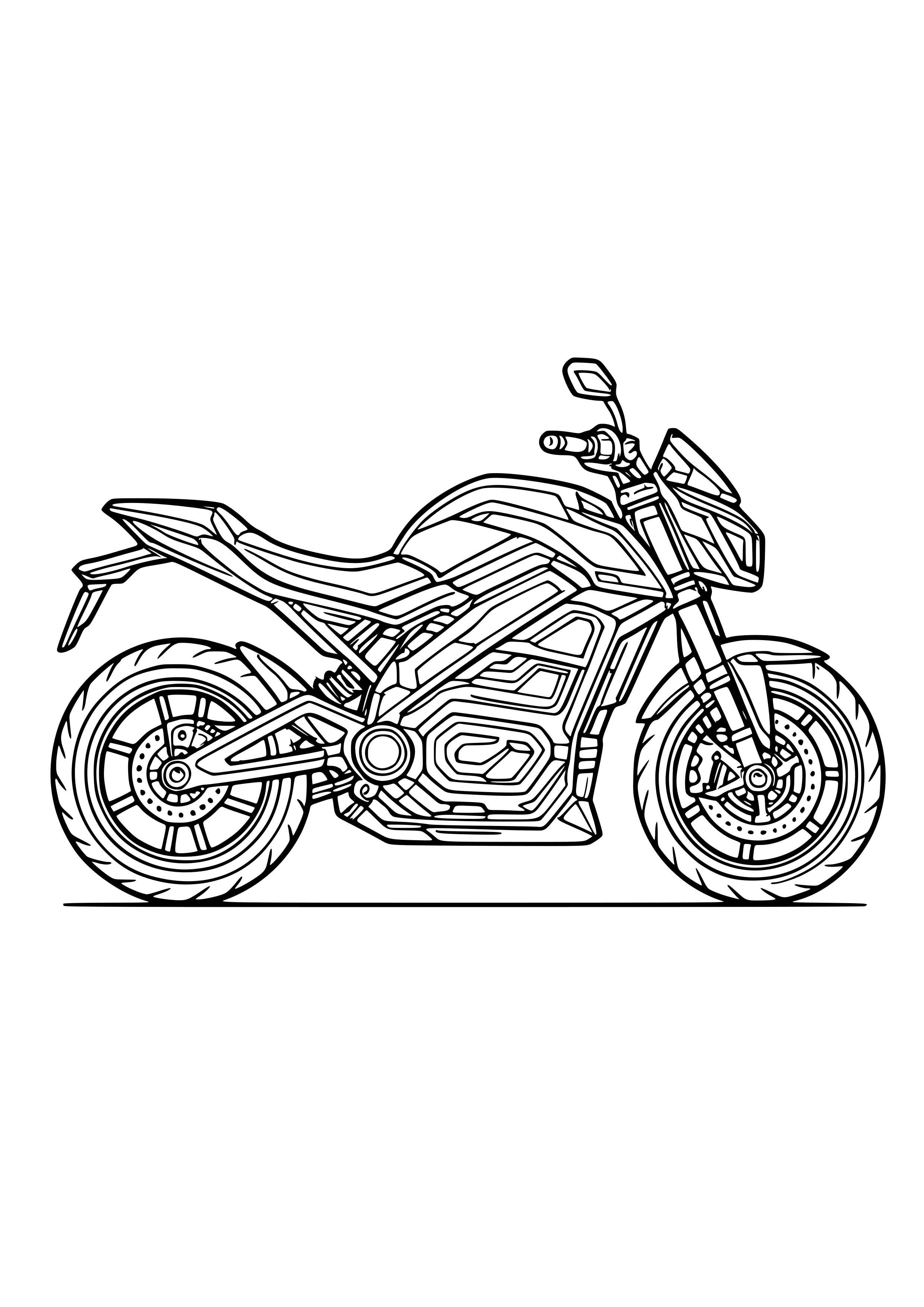Futuristic Electric Motorbike Coloring Page