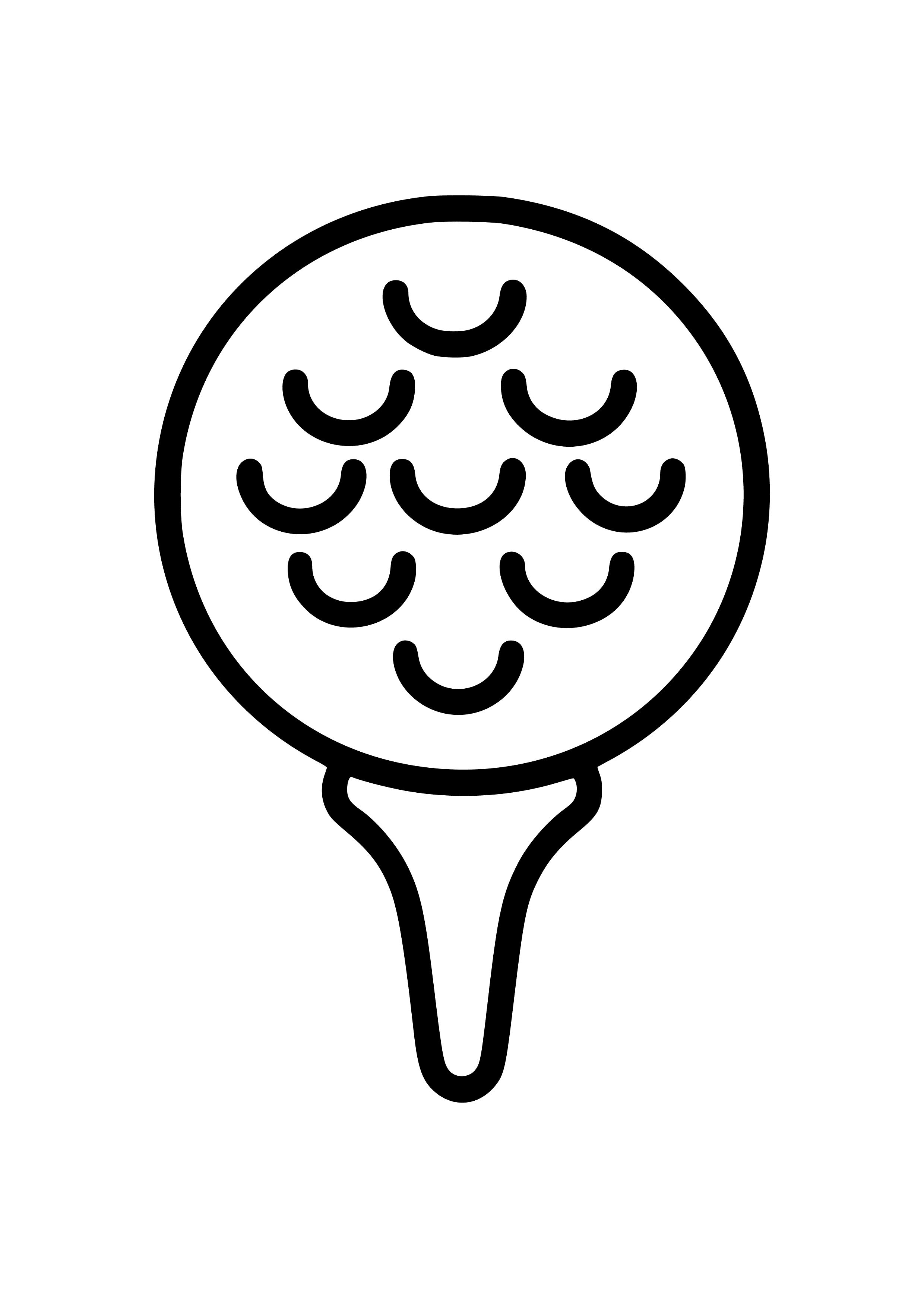 Golf Ball on the Tee Coloring Page