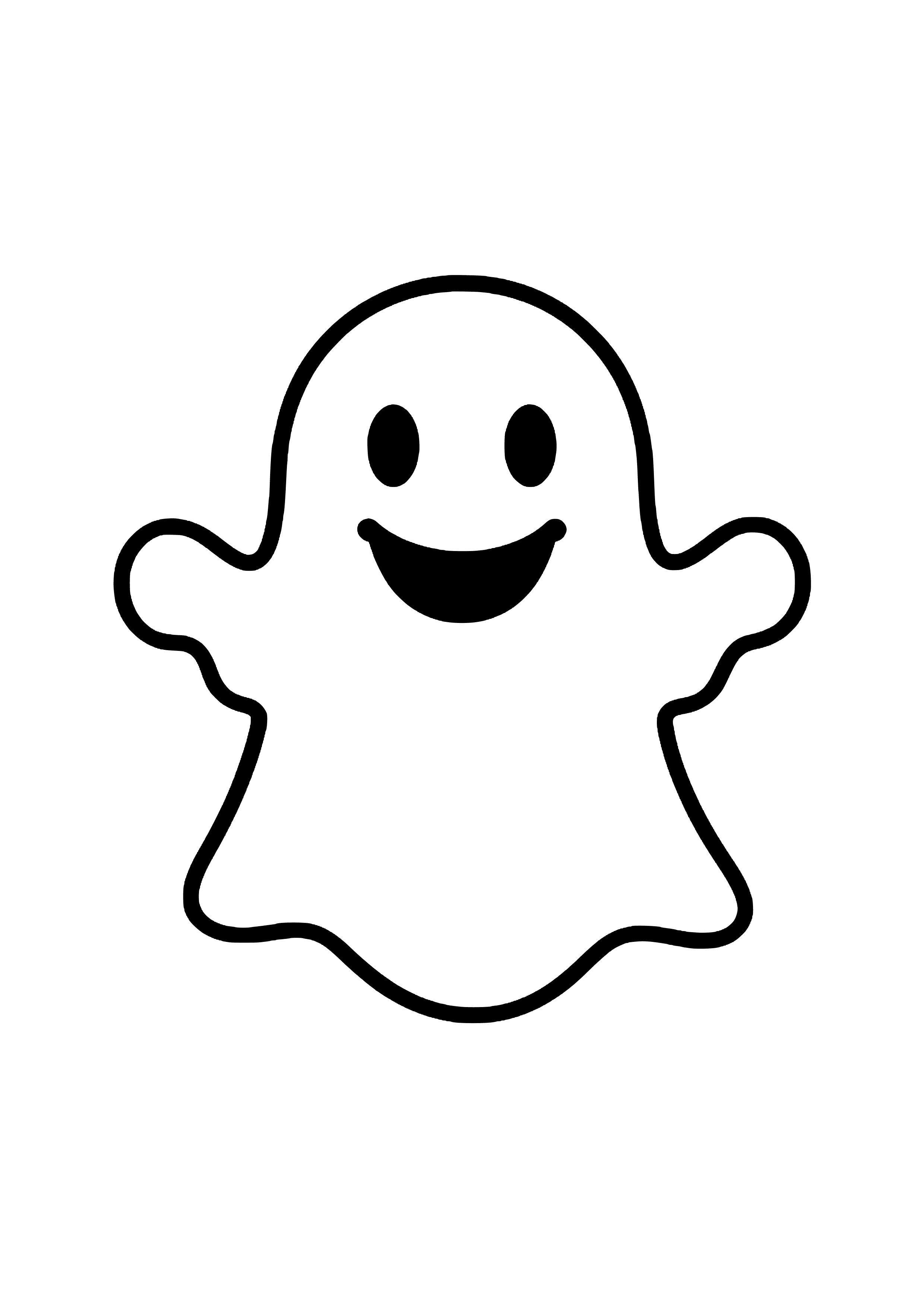 Grinning Ghost Floating Coloring Page
