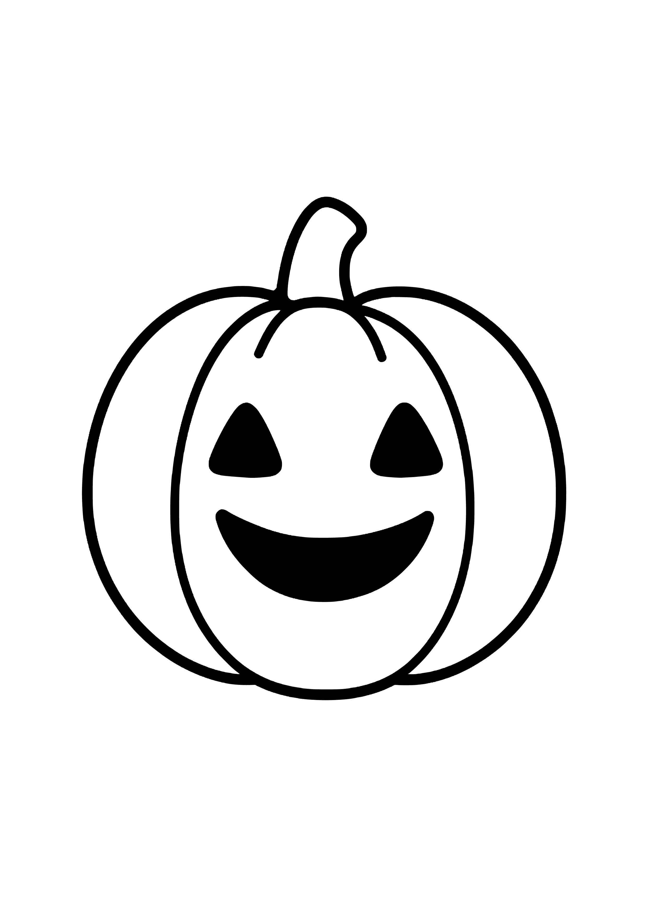 Happy Jack-o'-lantern with a Smile Coloring Page