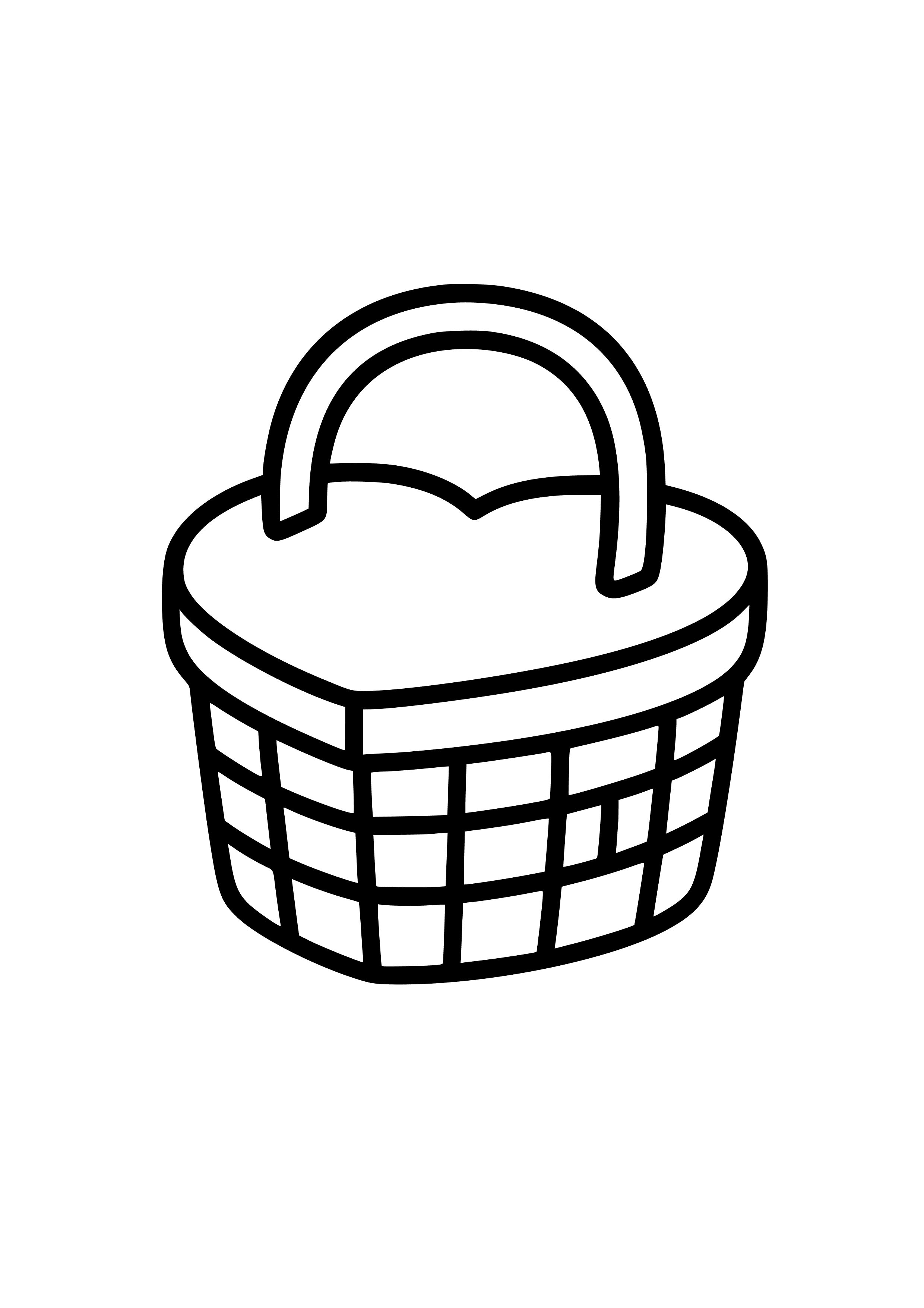 Heart-shaped Picnic Basket Coloring Page
