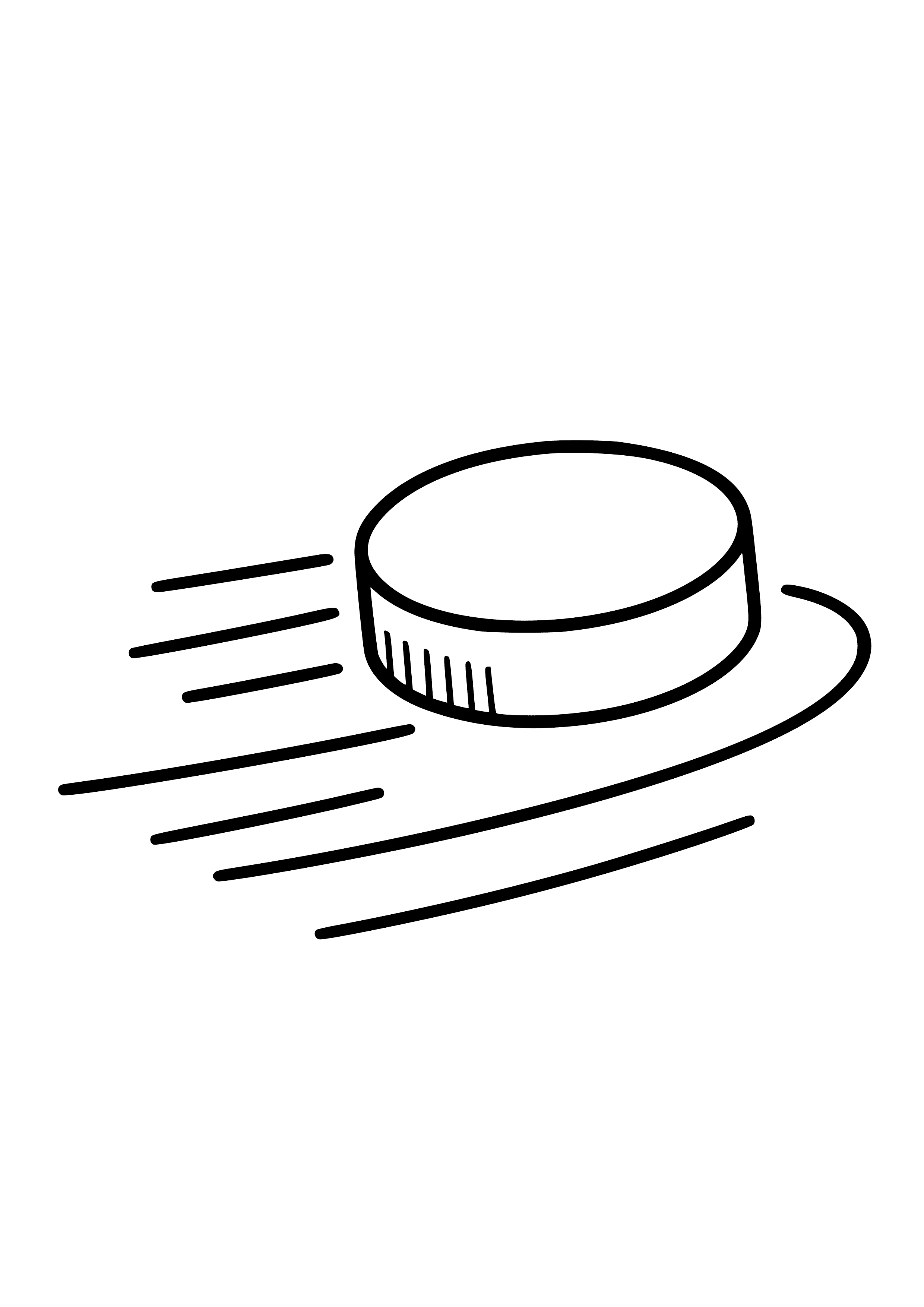 Hockey Puck Sliding on Ice Coloring Page