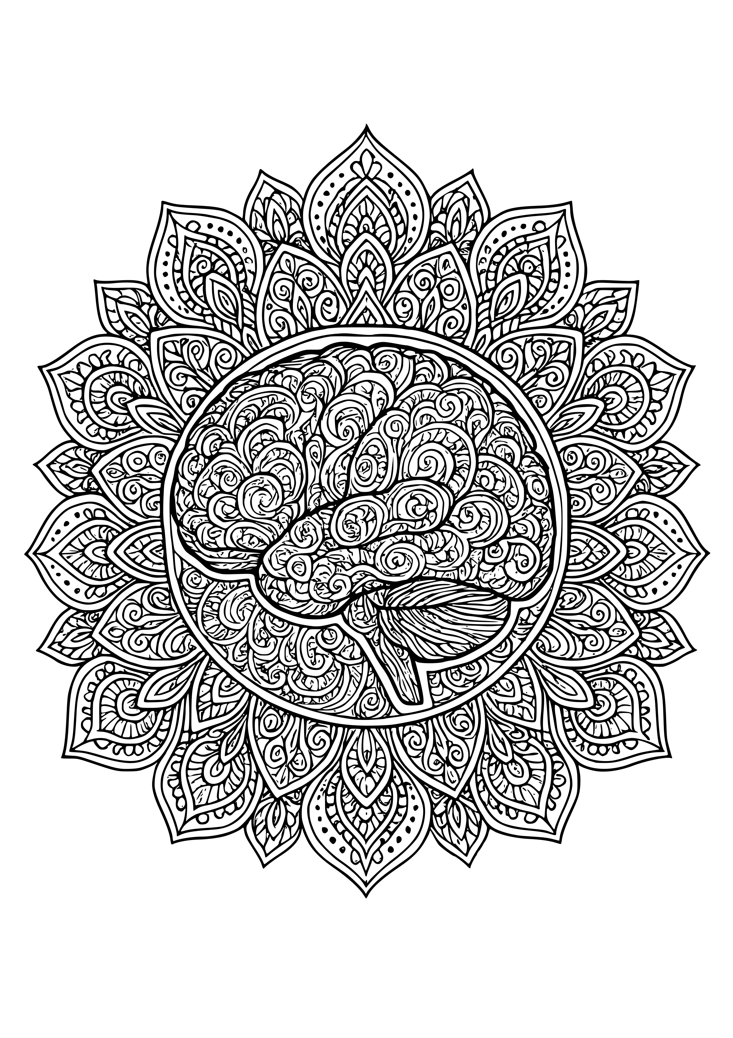 Layered Designs Illustrating the Complexity of Thought Coloring Page