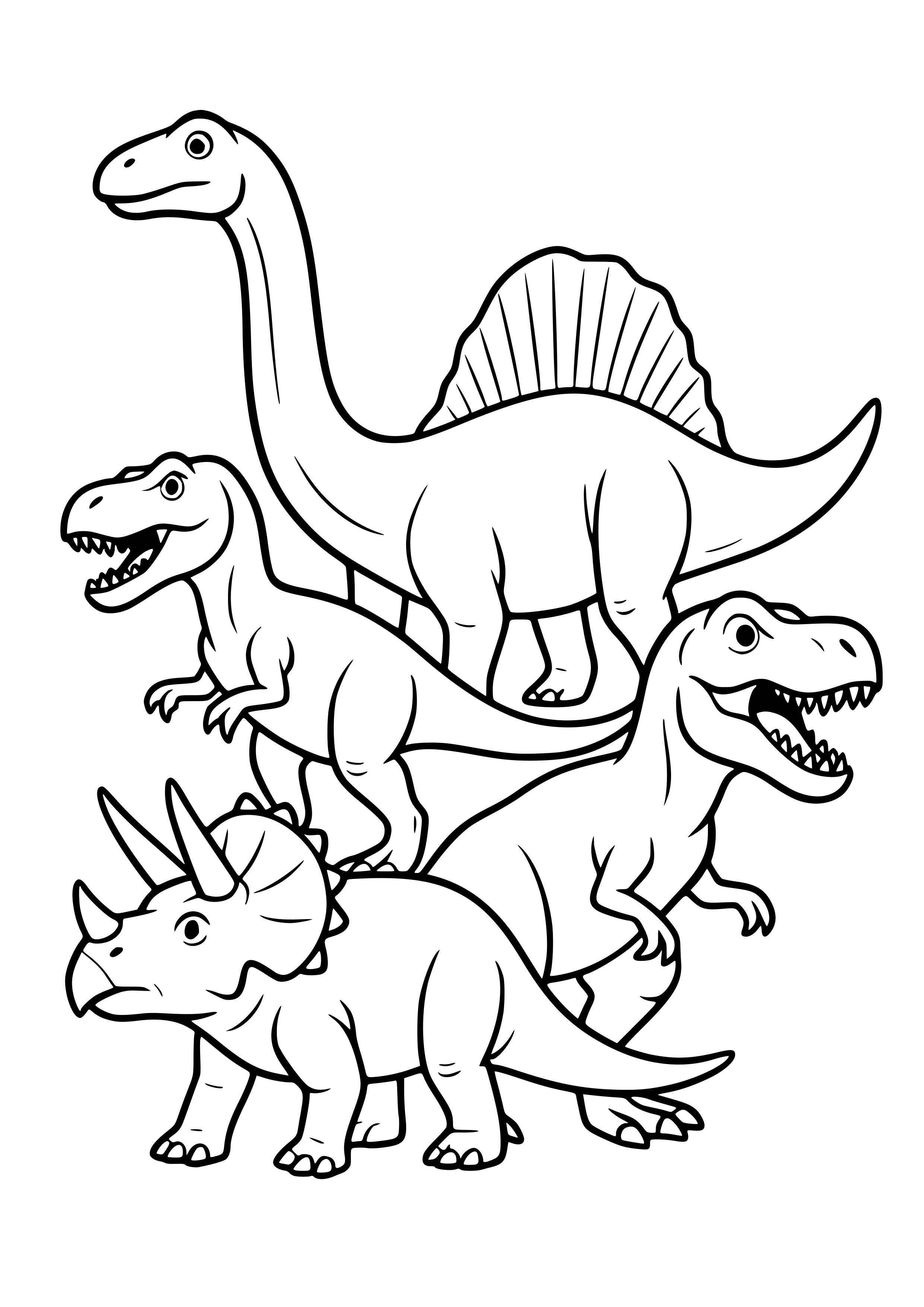 Mighty Dinosaurs of History Coloring Page
