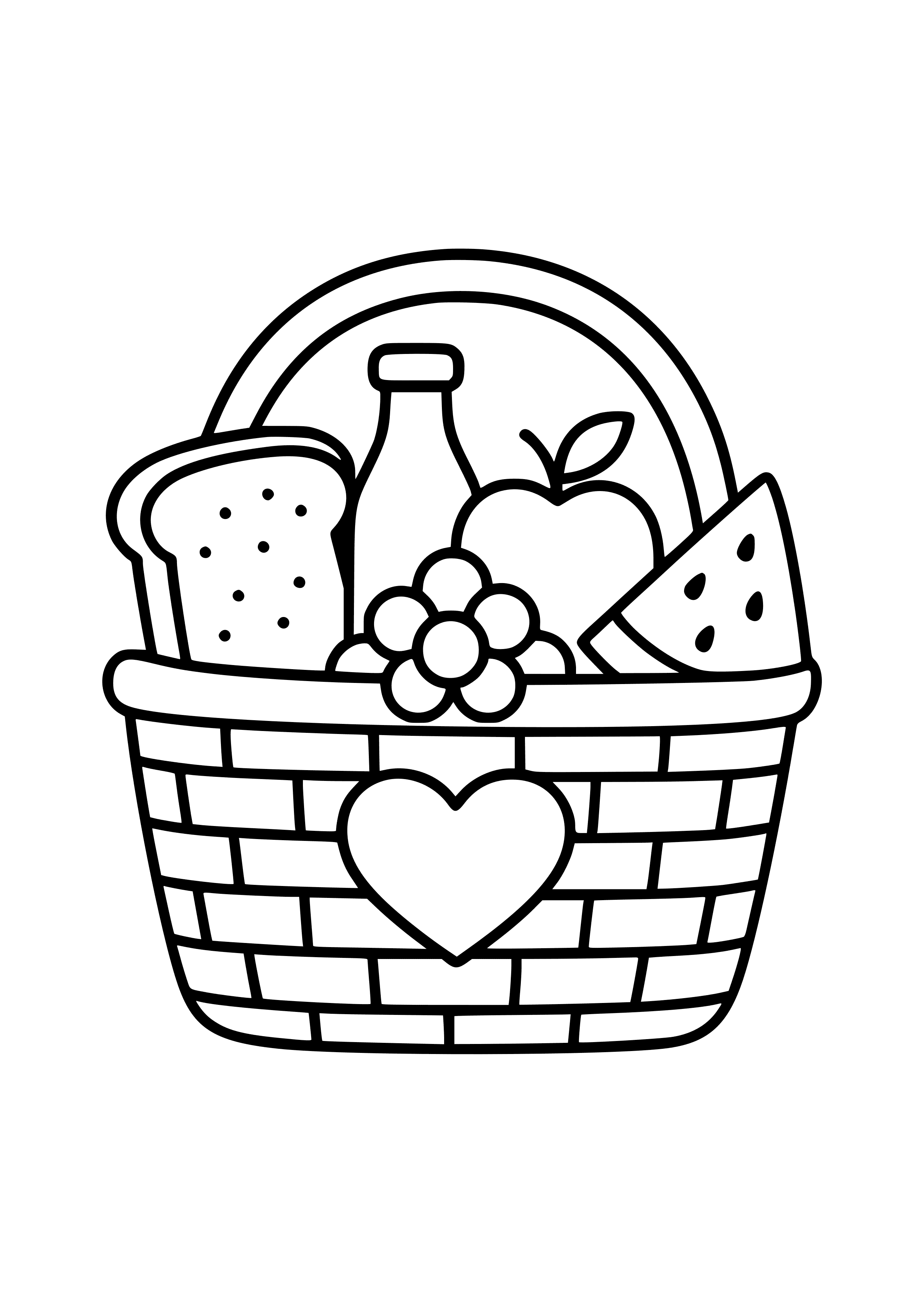 Mother's Day Picnic Basket Coloring Page