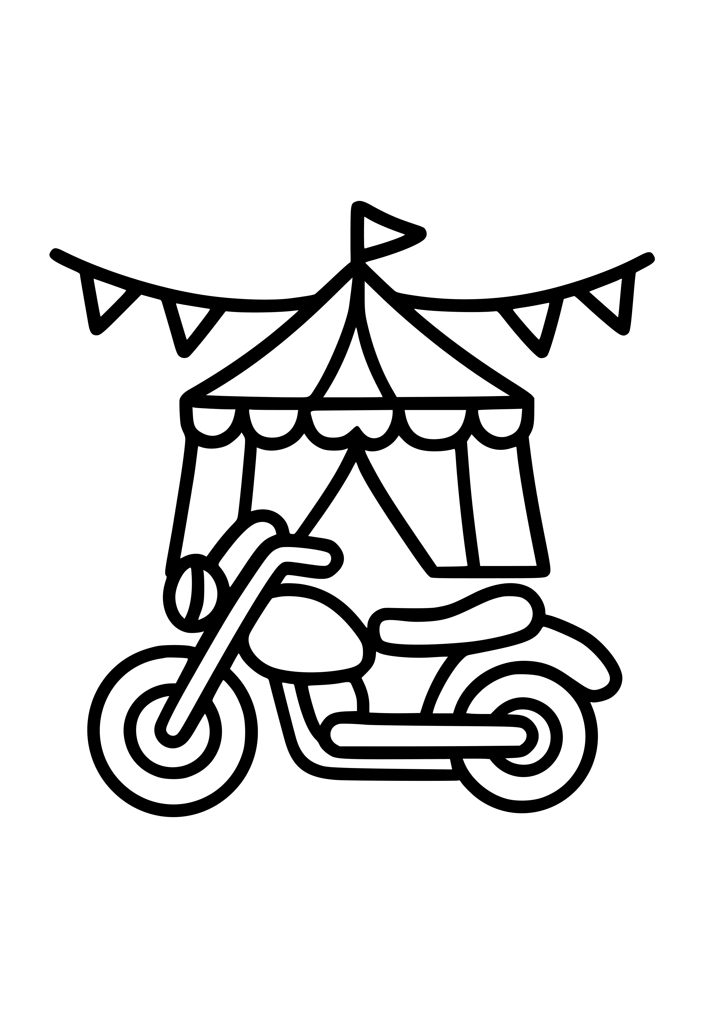 Motorbike at a Carnival Coloring Page
