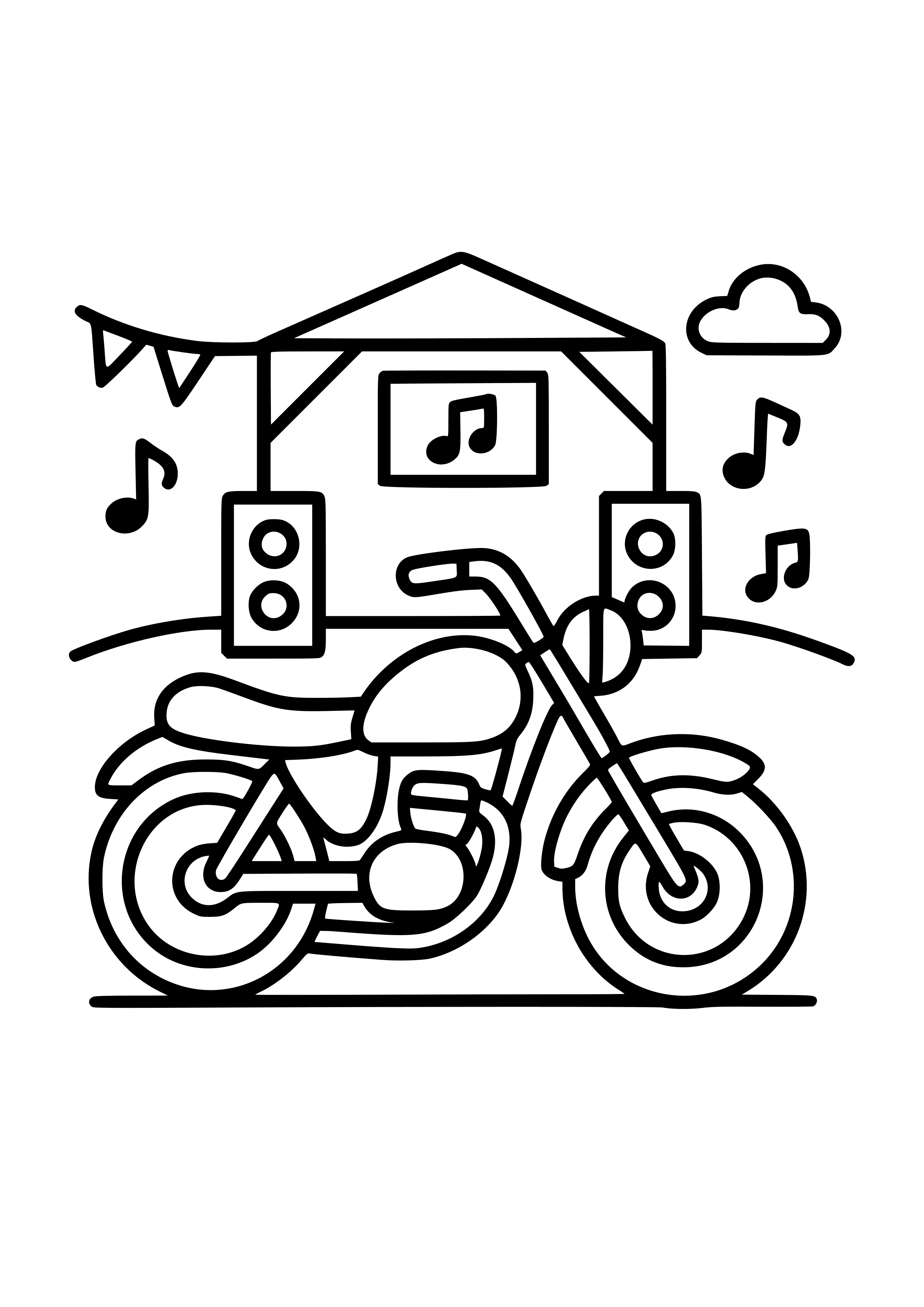 Motorbike at a Music Festival Coloring Page