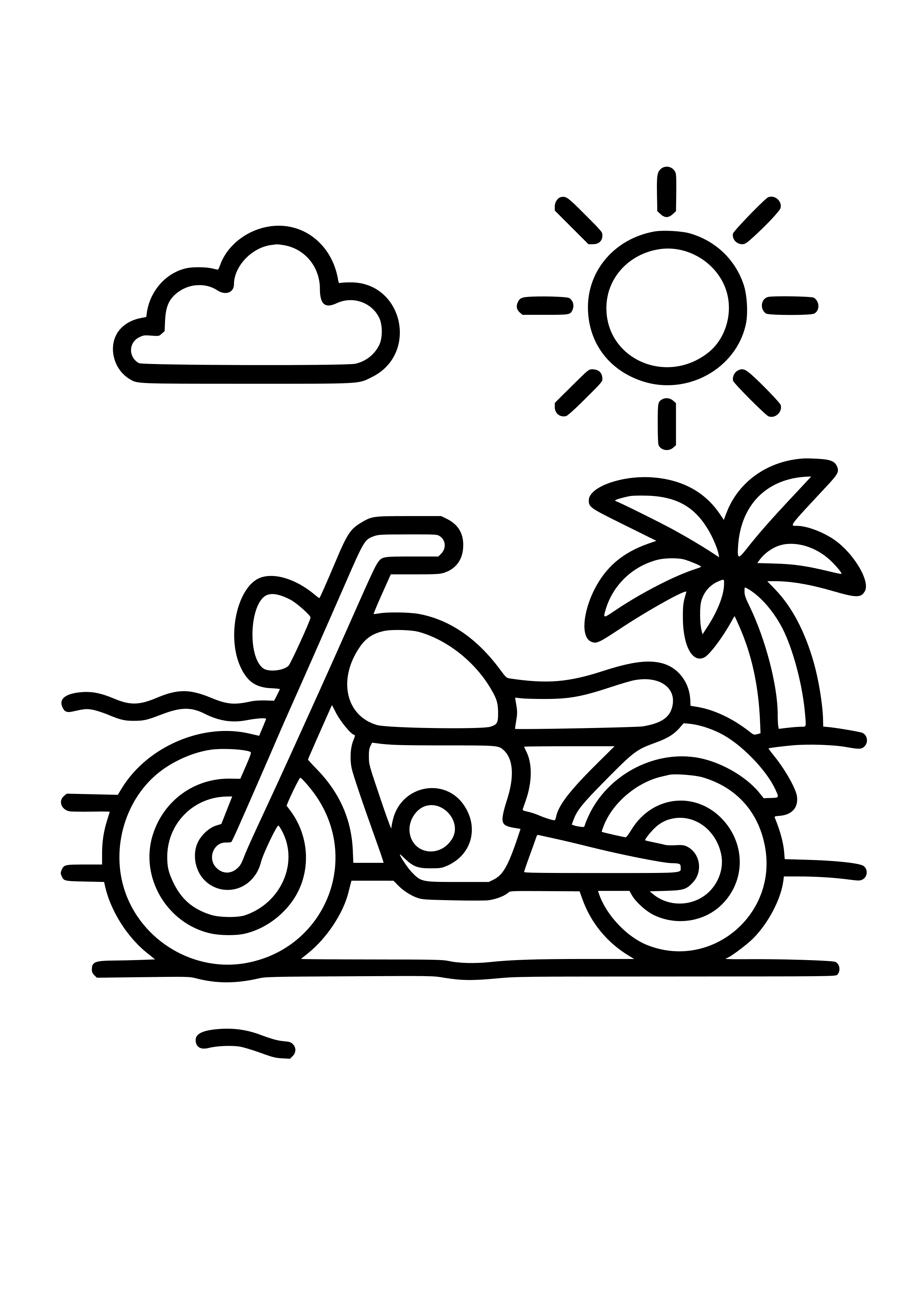 Motorbike Parked at a Beach Coloring Page